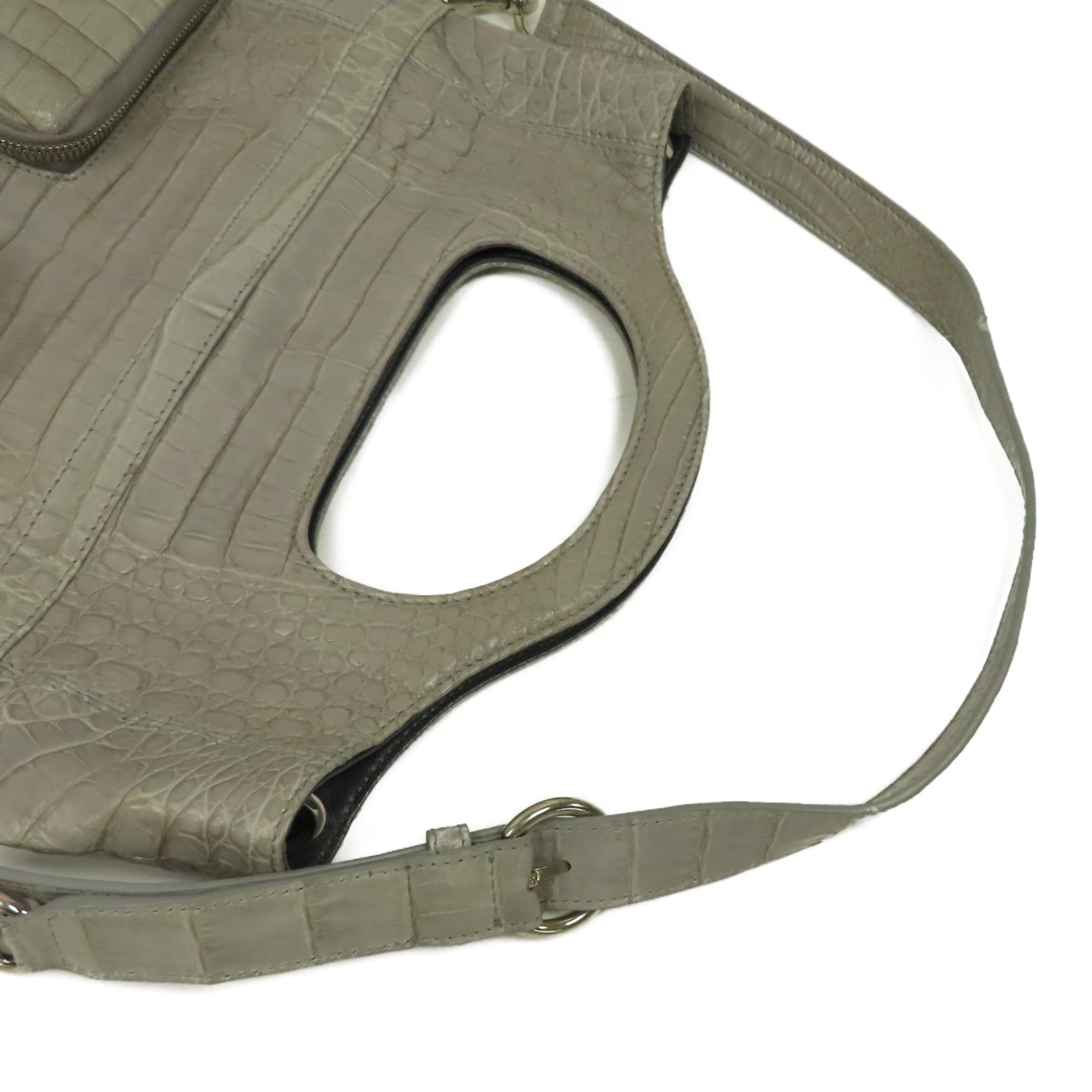 SELECTION 鱷魚皮革Kwanpen Shoulder Bag銀扣肩背袋