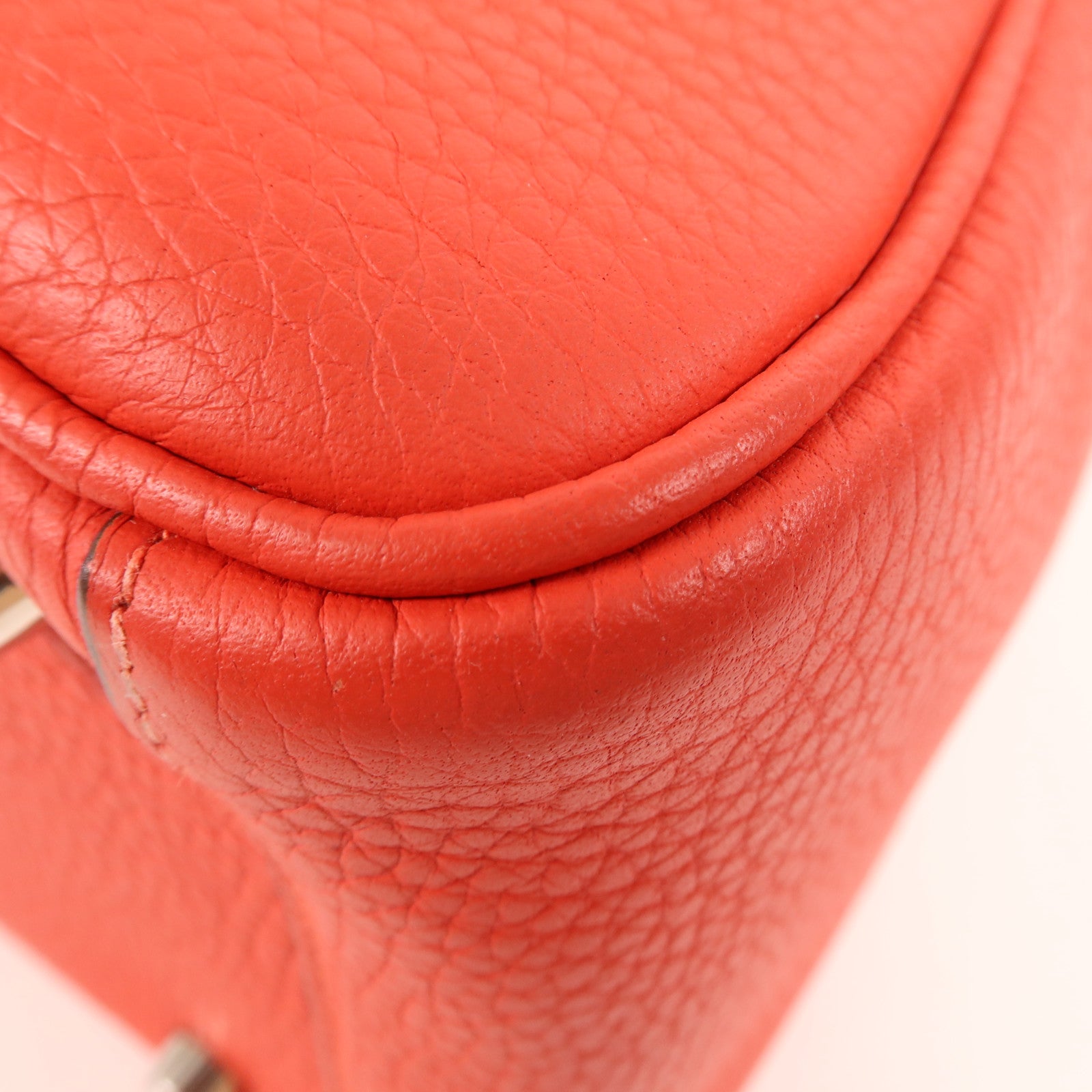 HERMES Clemence皮革Lindy 26銀扣手挽肩背兩用袋Rose Jaipur