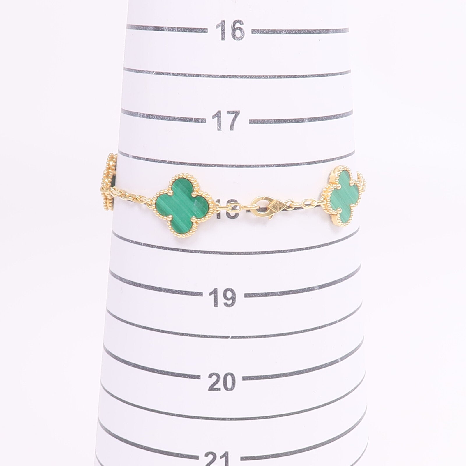Van Cleef & Arpels 18K黃金Vintage Alhambra Bracelet 5 motifs孔雀石手鏈