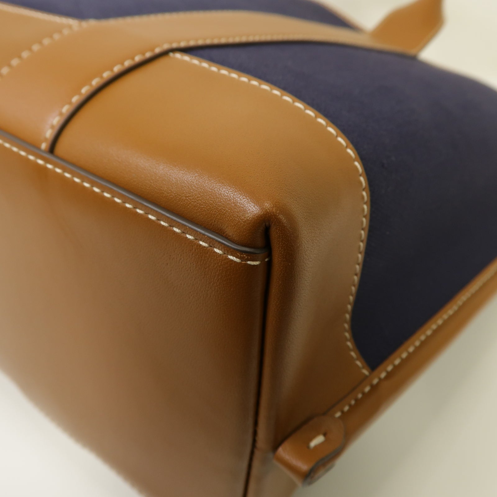 Tory Burch 帆布Tote Bag金扣手挽袋深藍色