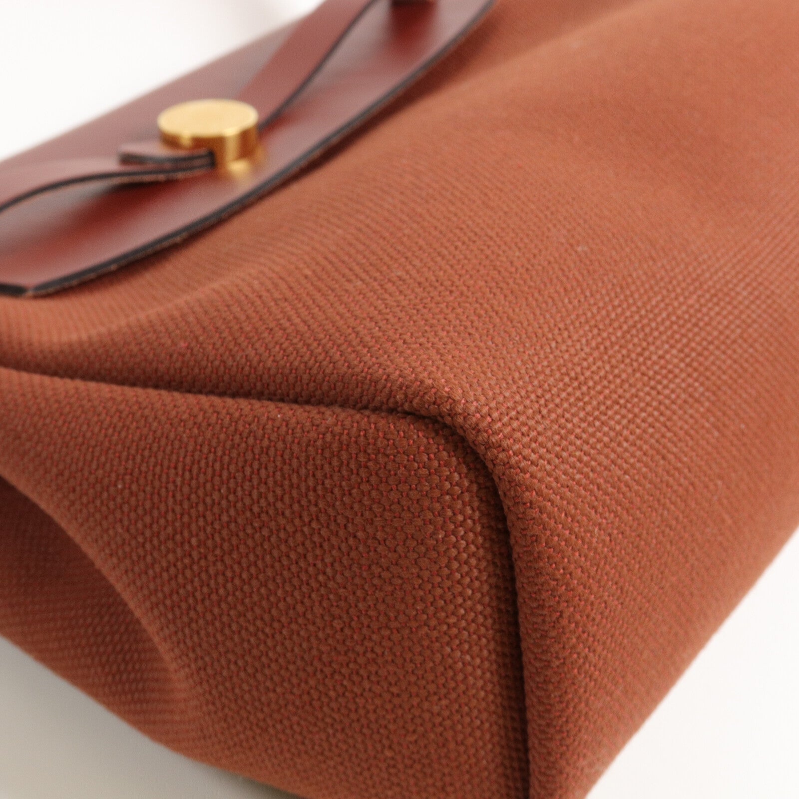 HERMES 帆布/皮革Mini Herbag肩背袋Rouge H