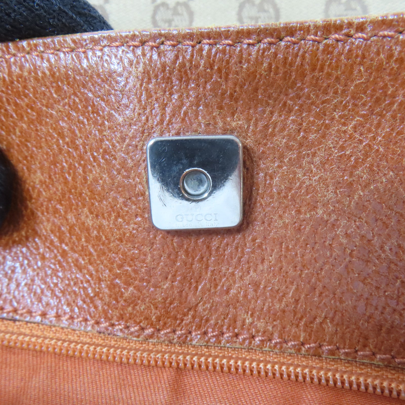 GUCCI 帆布Shoulder Bag銀扣肩背袋啡色