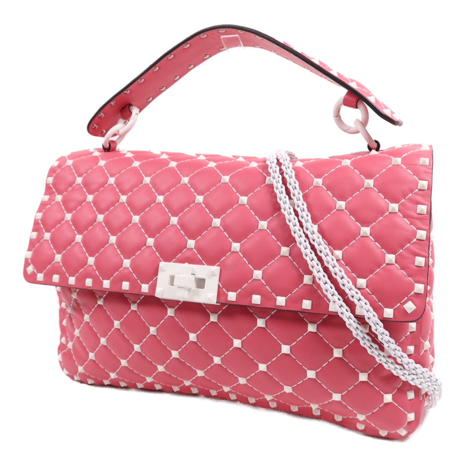 Valentino 牛皮皮革Rocktud Spike手挽肩背兩用袋