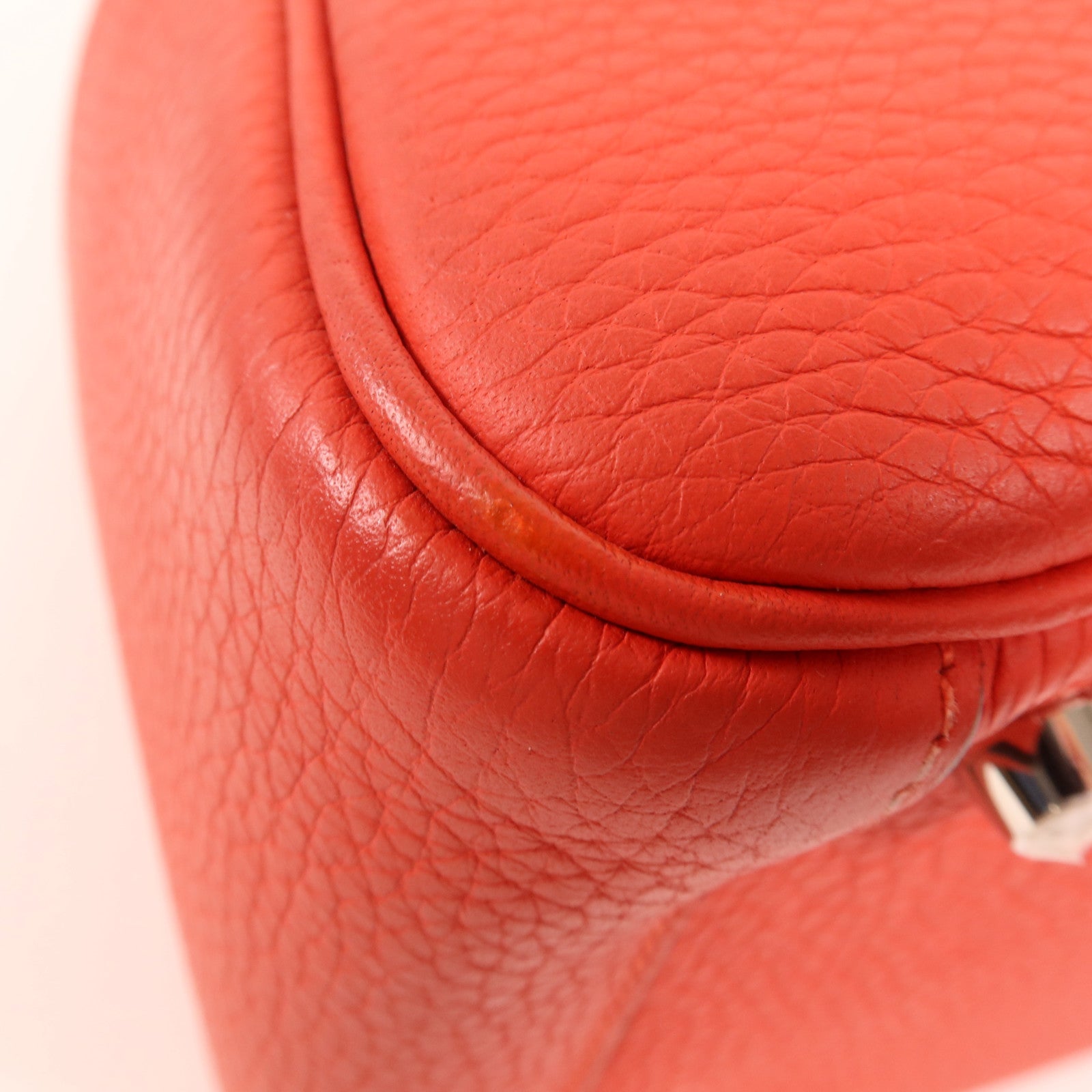 HERMES Clemence皮革Lindy 26銀扣手挽肩背兩用袋Rose Jaipur