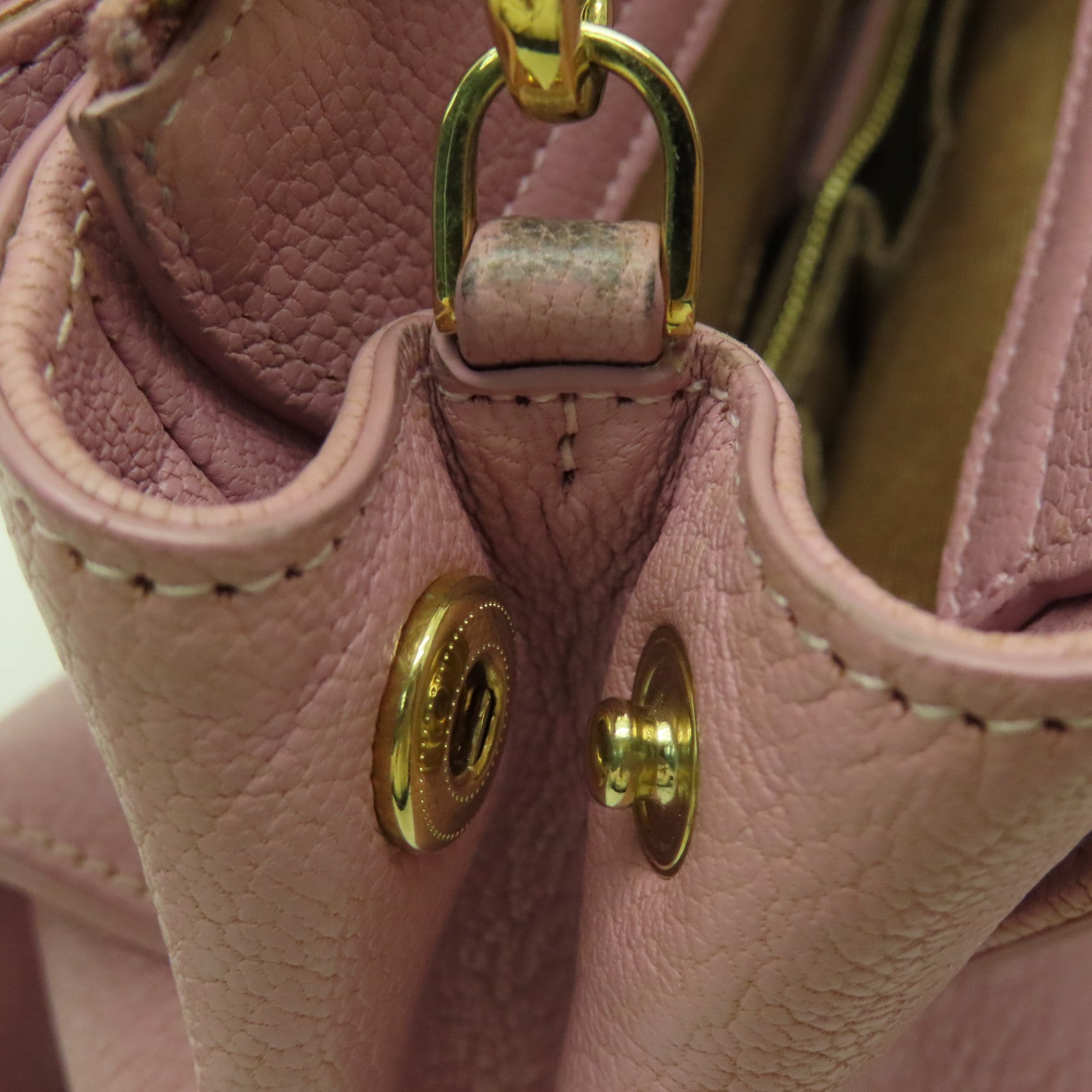 Salvatore Ferragamo 牛皮皮革2 Way Shoulder金扣手挽肩背兩用袋粉紅色