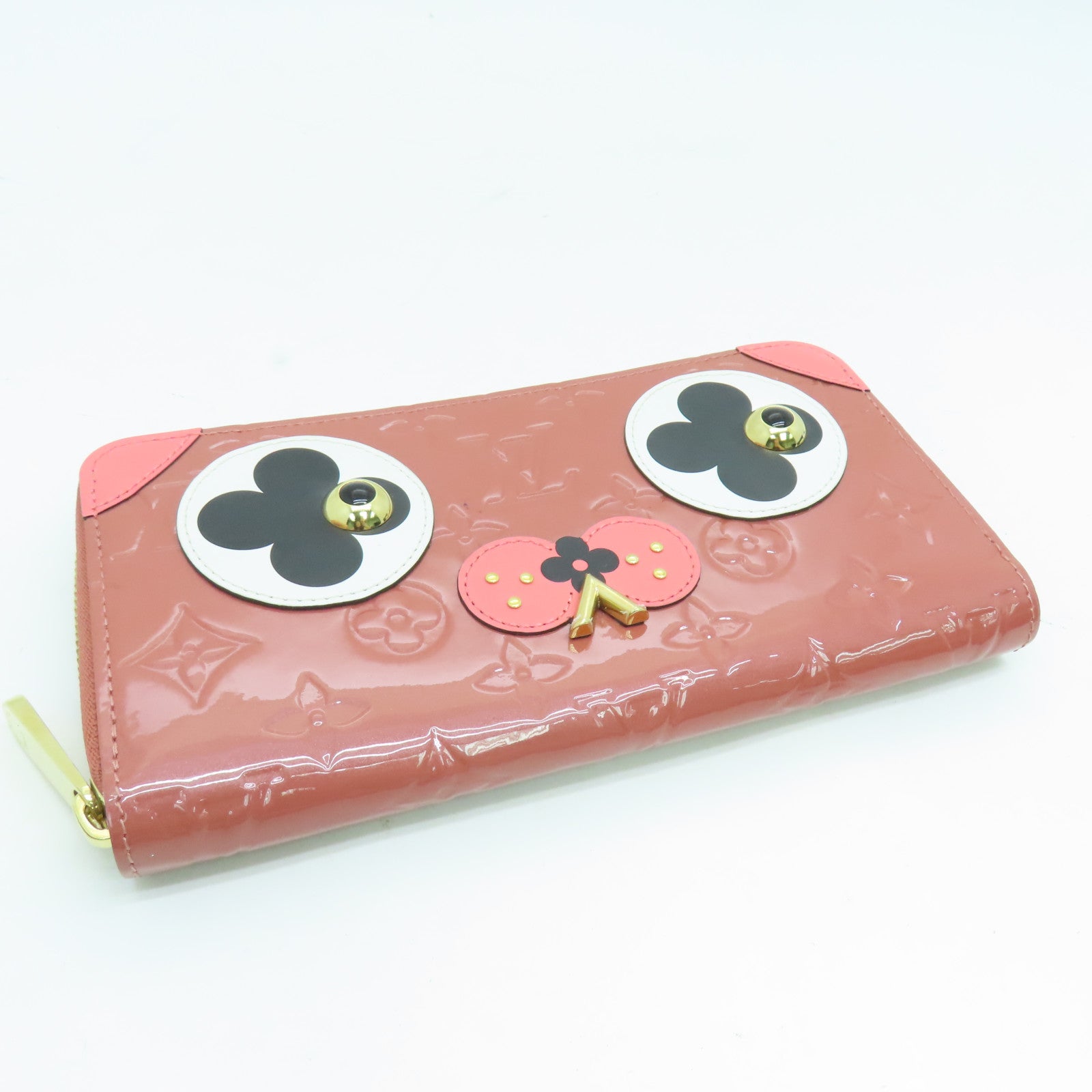 LOUIS VUITTON 【清倉大減價】Monogram Vernis Zippy Wallet金扣長錢包粉紅色