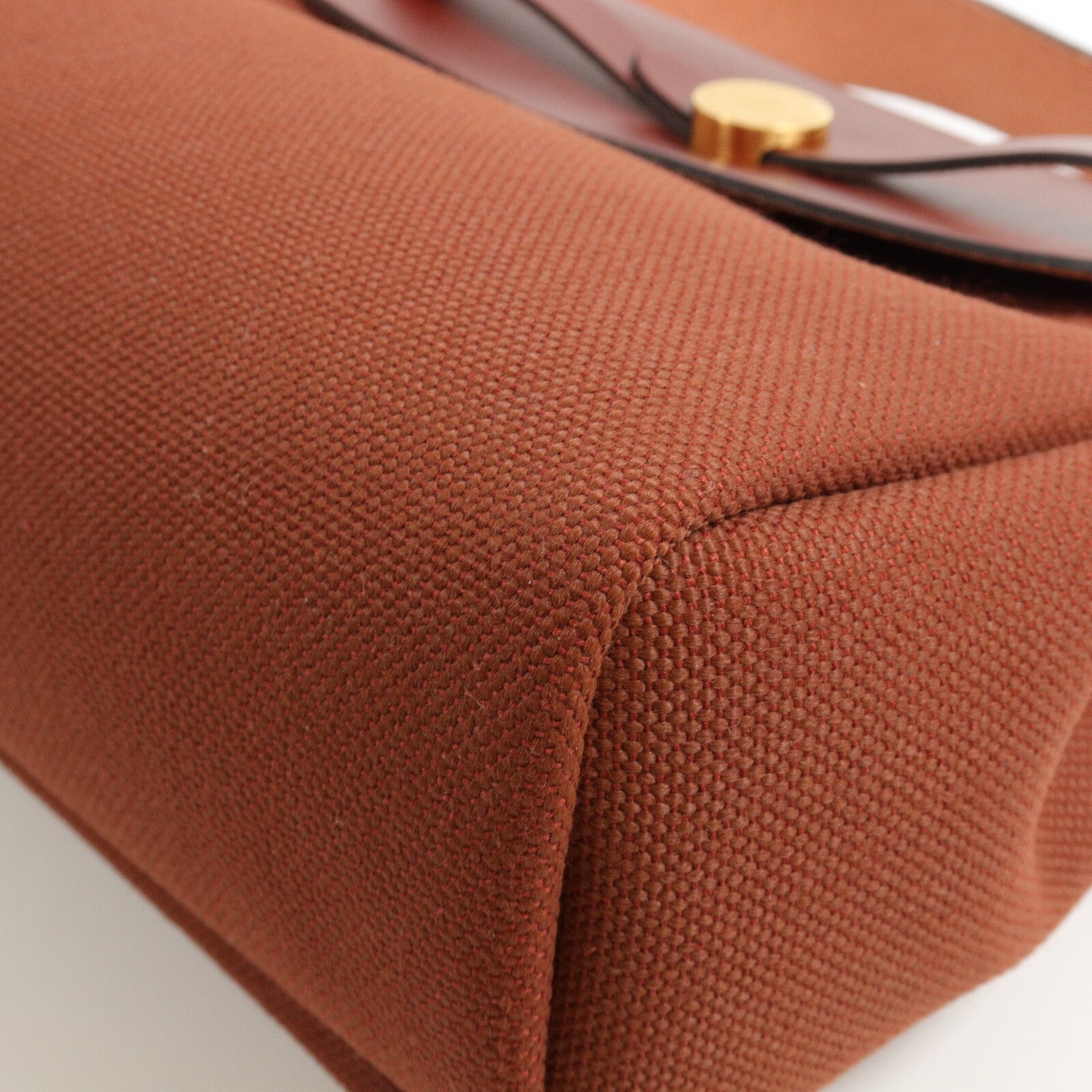 HERMES 帆布/皮革Mini Herbag肩背袋Rouge H