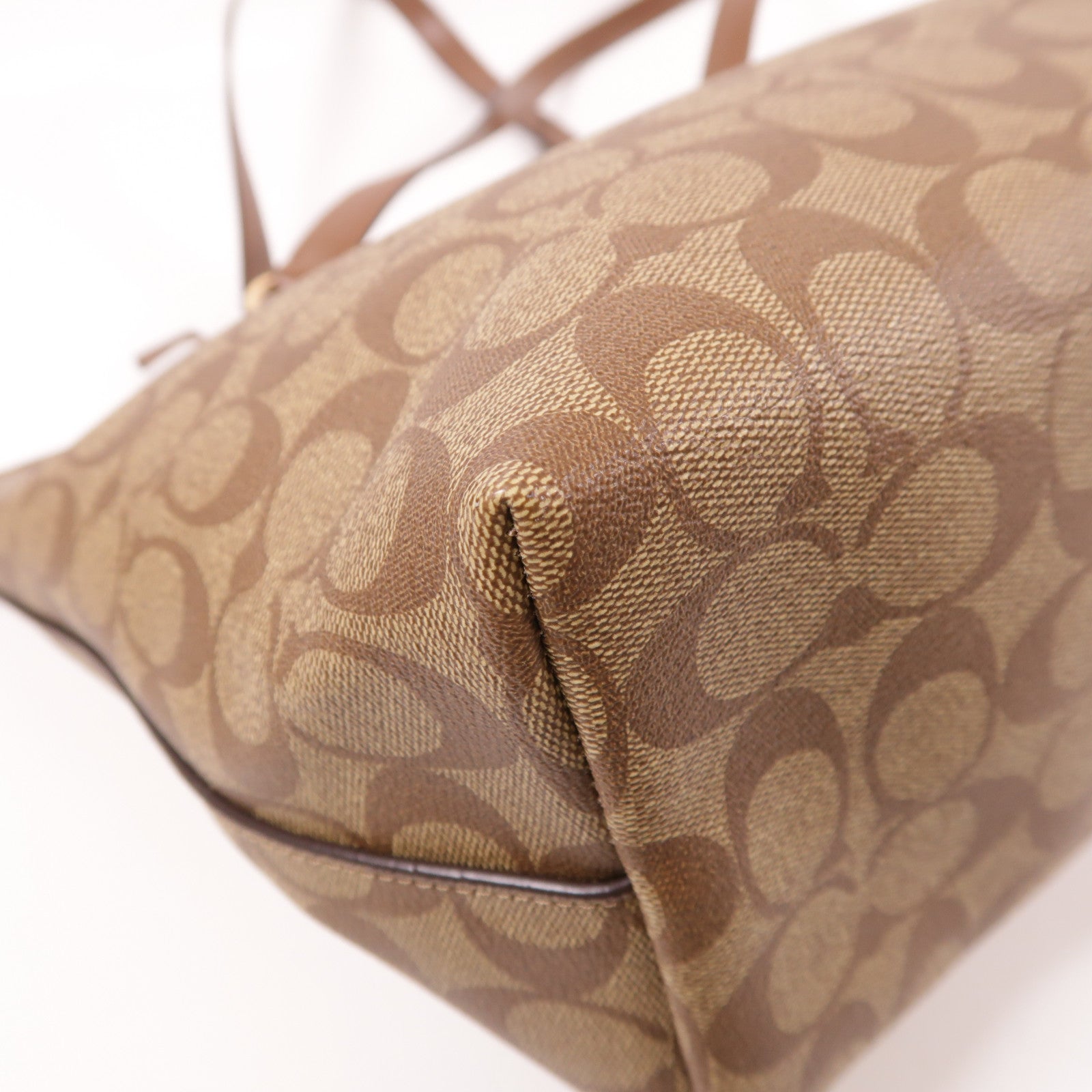 COACH 塗層帆布Tote Bag金扣肩背袋