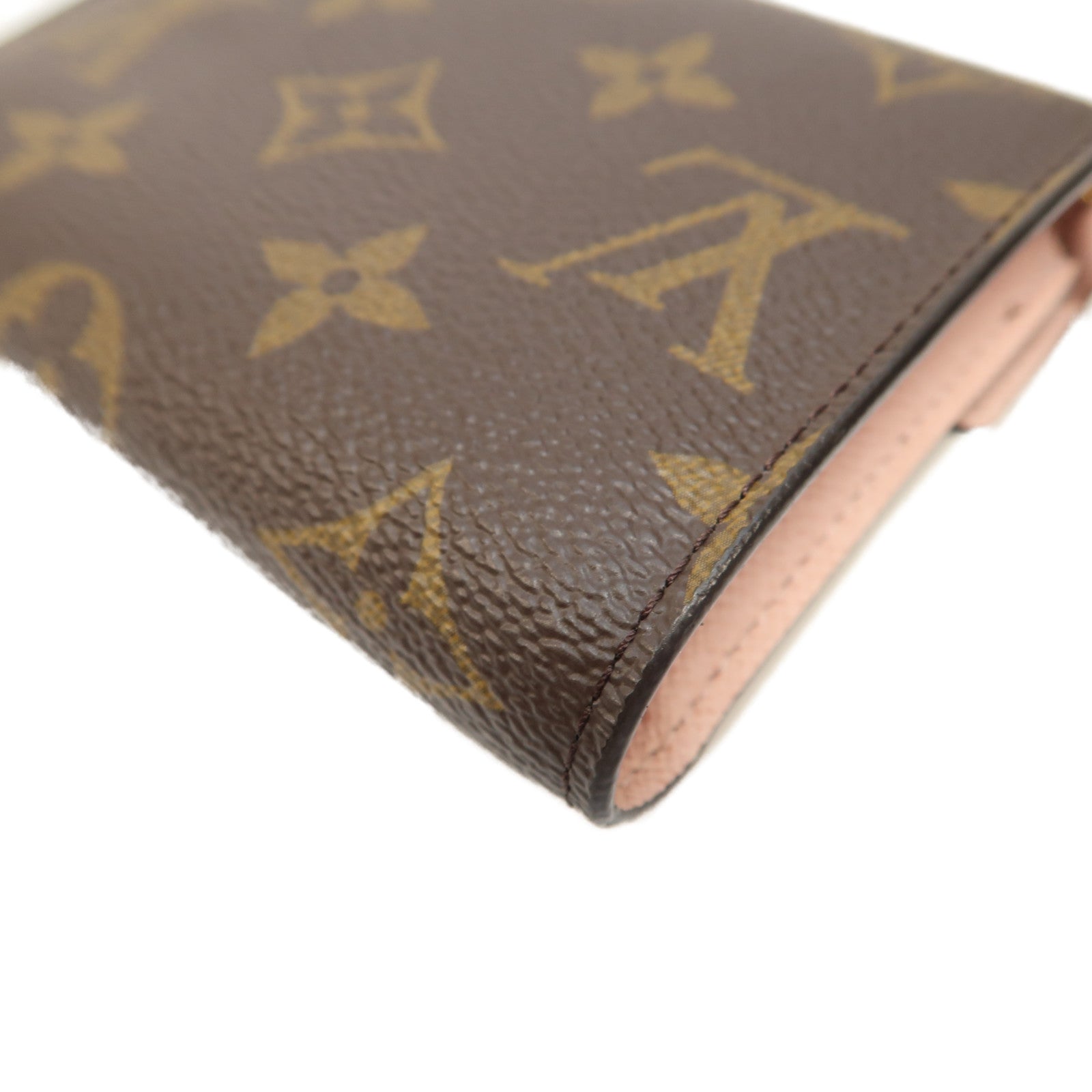 LOUIS VUITTON Monogram Victrine Wallet金扣錢包啡色/粉紅色