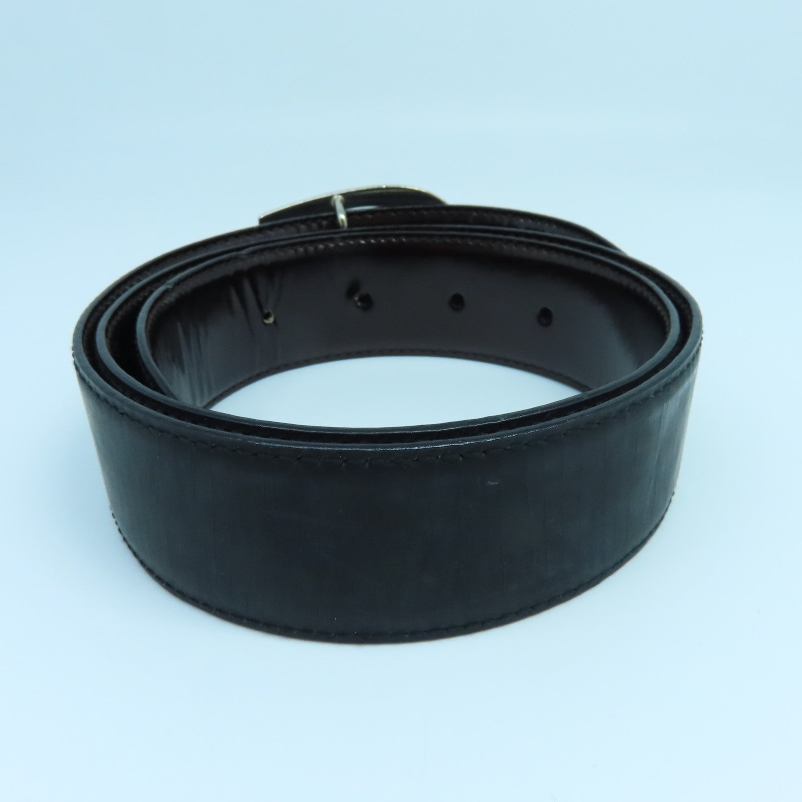 GUCCI 【激減優惠】牛皮皮革Belt銀扣皮帶黑色/啡色