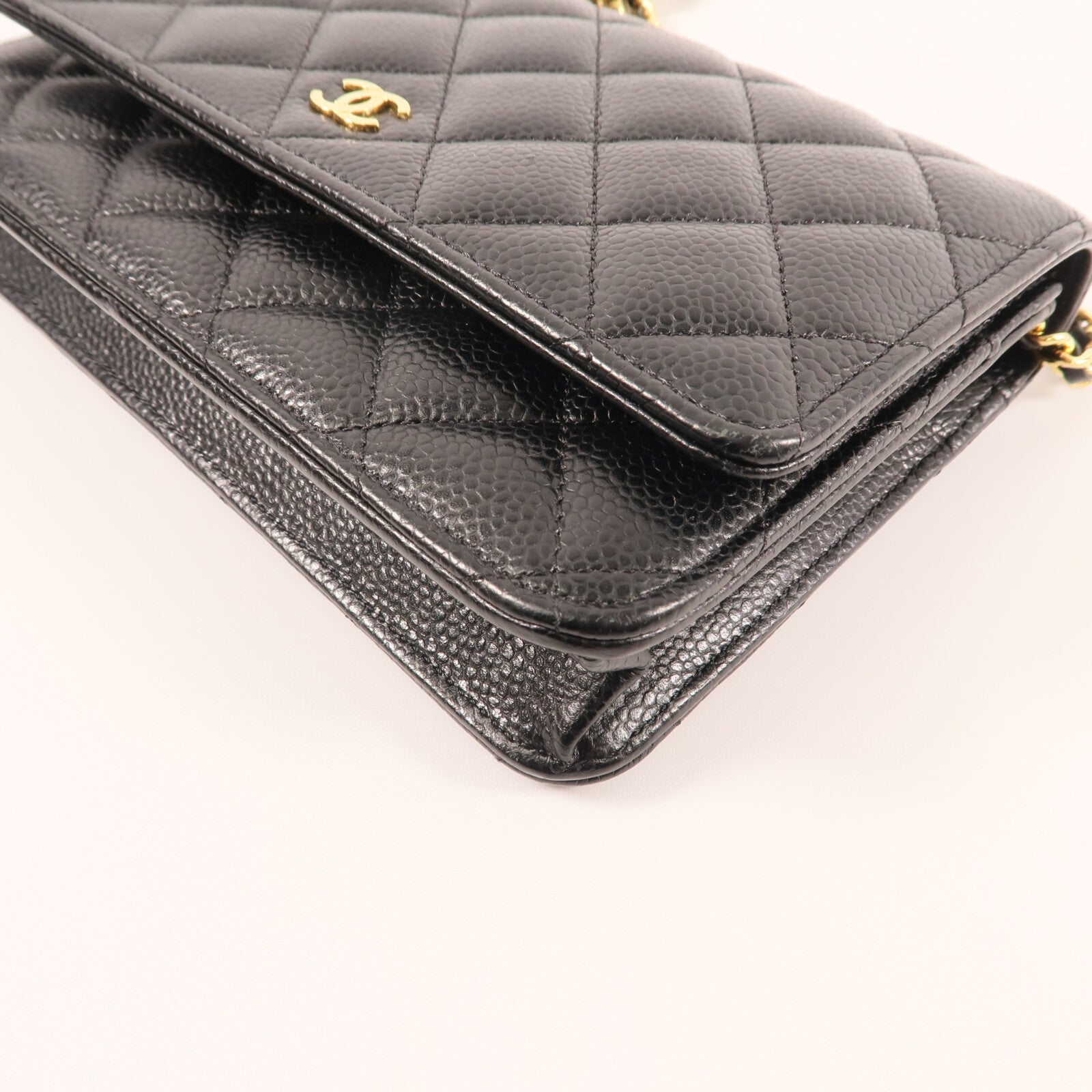 CHANEL 牛皮皮革Wallet On Chain金扣鏈帶肩背袋