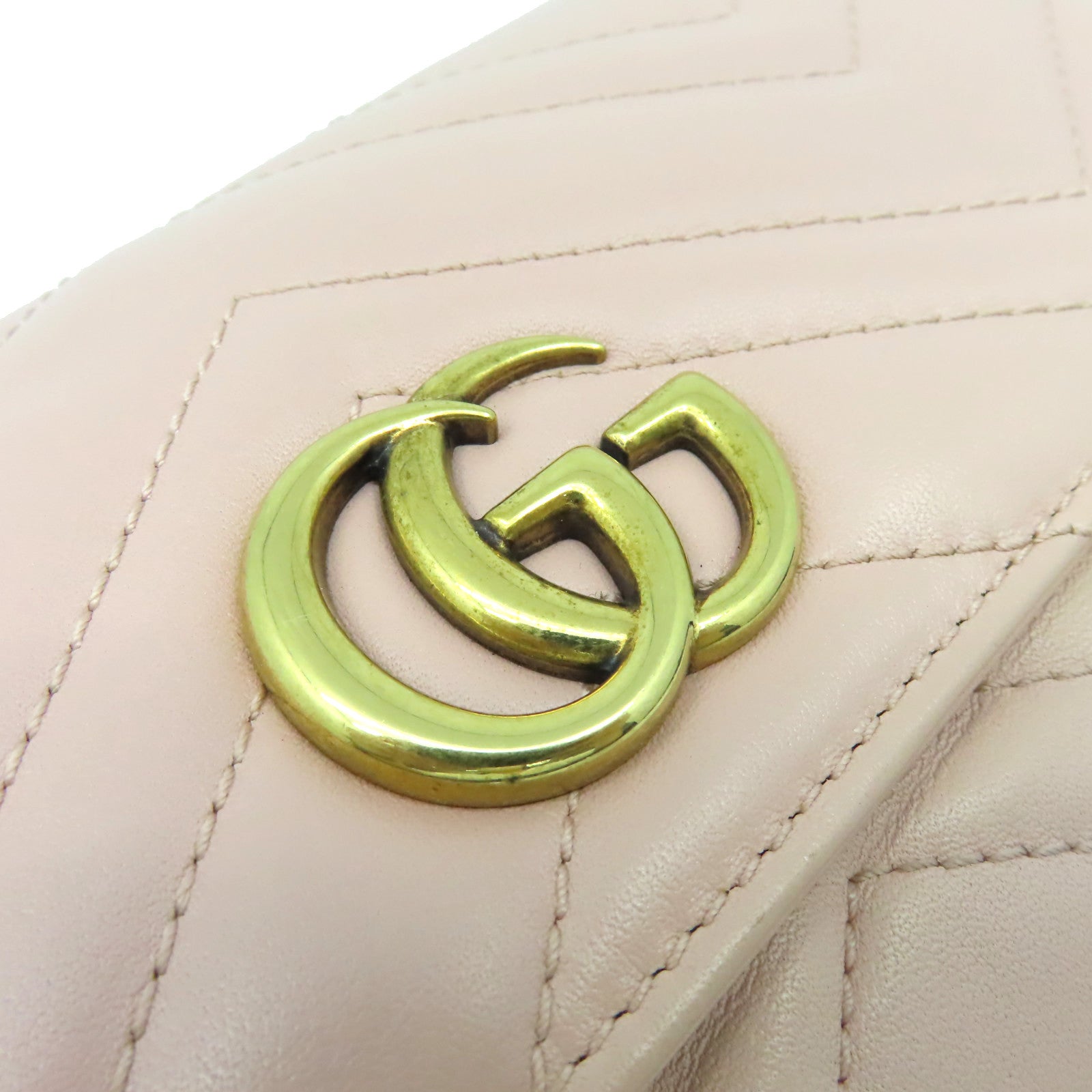 GUCCI 【清倉大減價】牛皮皮革GG Marmont Long Wallet長錢包粉紅色