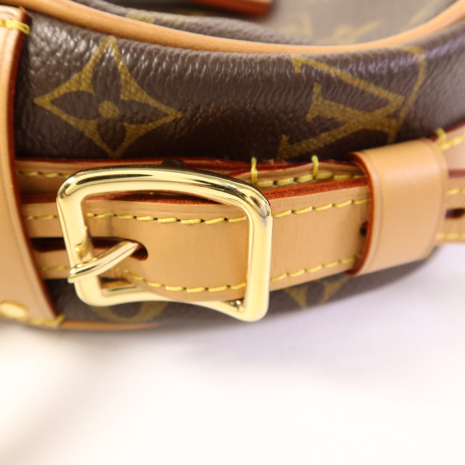 LOUIS VUITTON Monogram Boite Chapeau Souple金扣肩背袋棕色