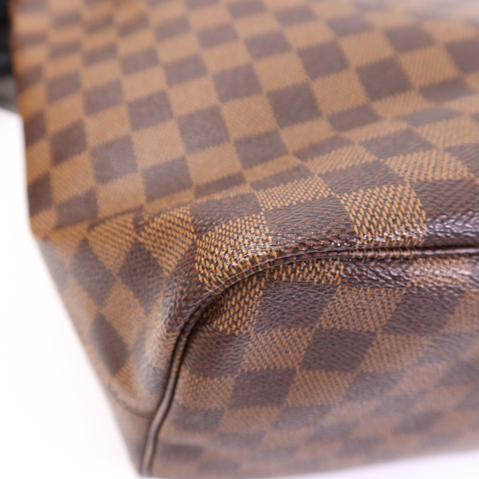 LOUIS VUITTON Damier Neverfull MM金扣手挽袋