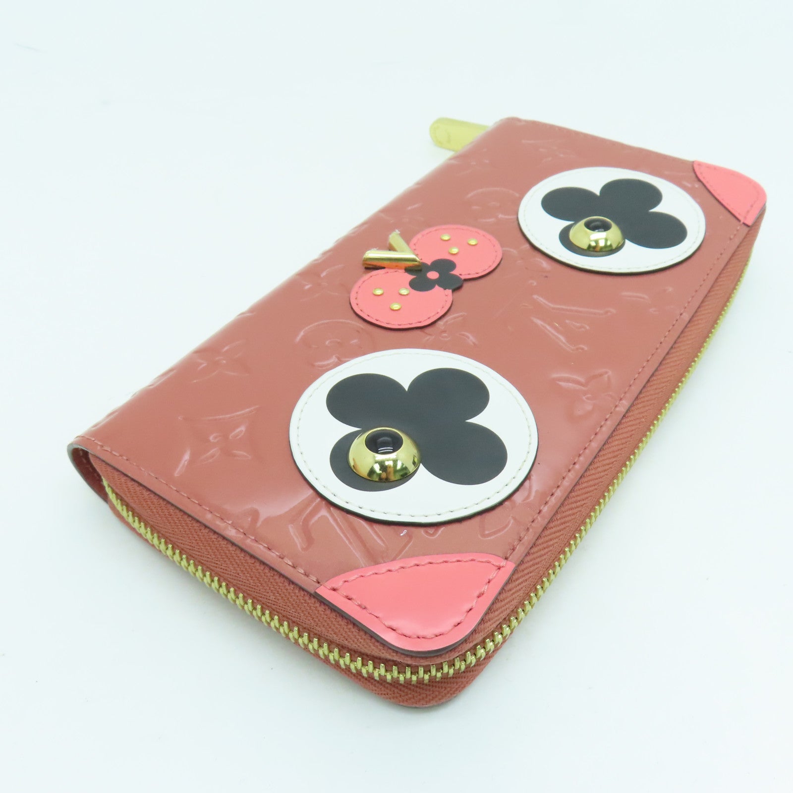 LOUIS VUITTON 【清倉大減價】Monogram Vernis Zippy Wallet金扣長錢包粉紅色