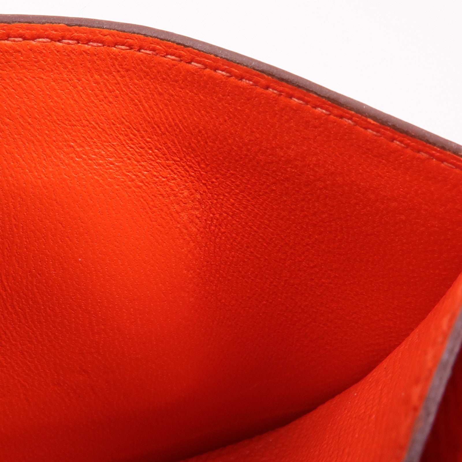 HERMES Epsom皮革Constance Slim Wallet銀扣錢包Rouge Tomato