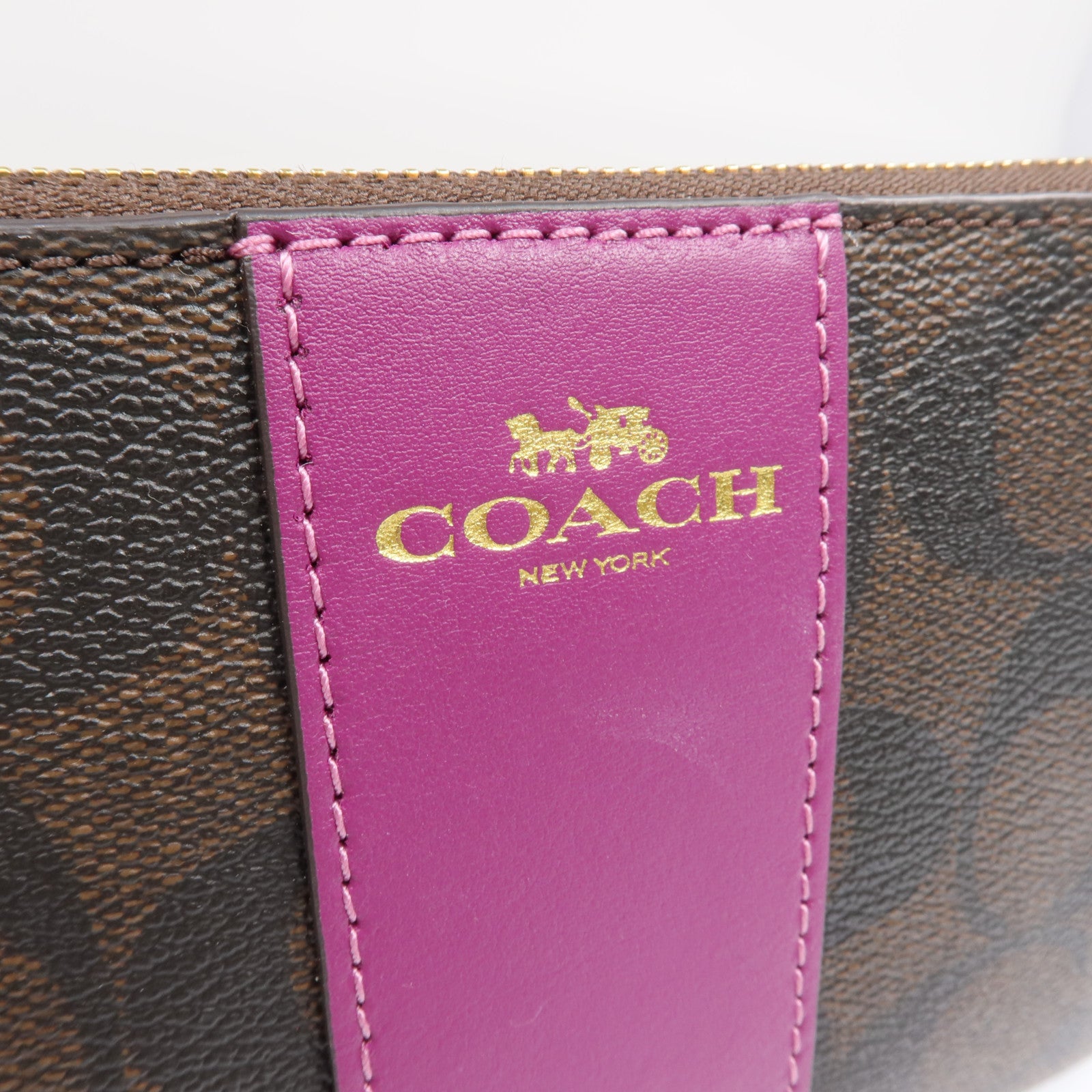 COACH 塗層帆布Pouch金扣長錢包
