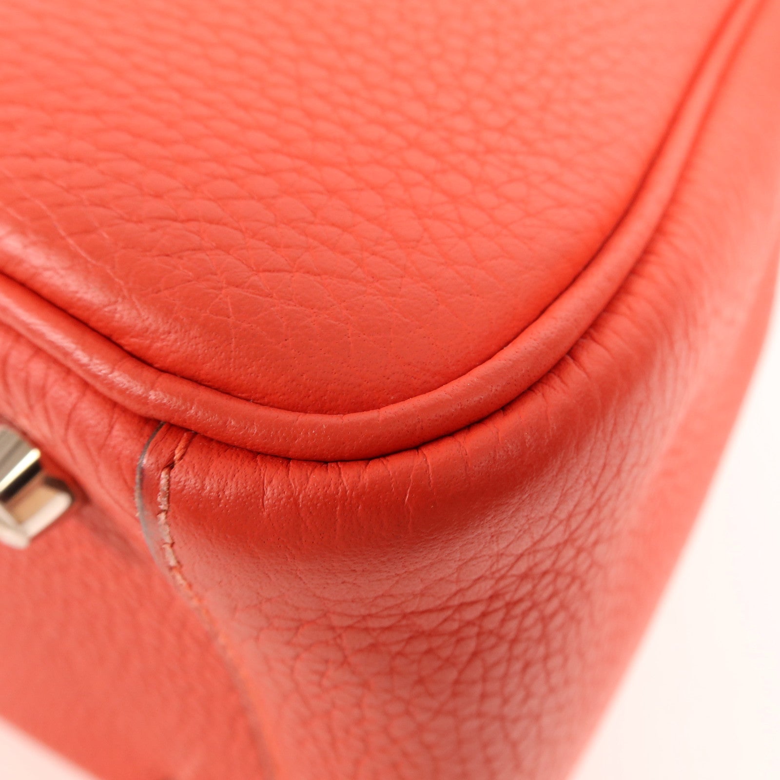 HERMES Clemence皮革Lindy 26銀扣手挽肩背兩用袋Rose Jaipur