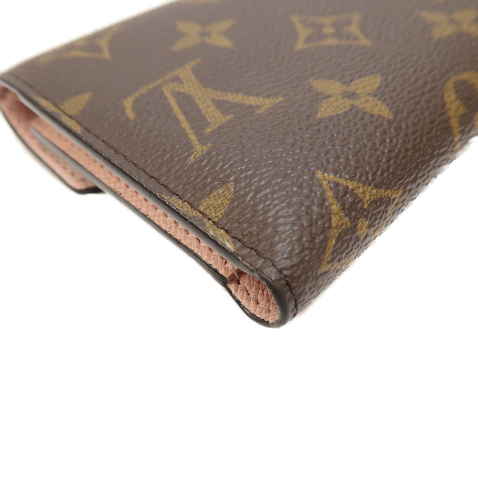 LOUIS VUITTON Monogram Victrine Wallet金扣錢包啡色/粉紅色