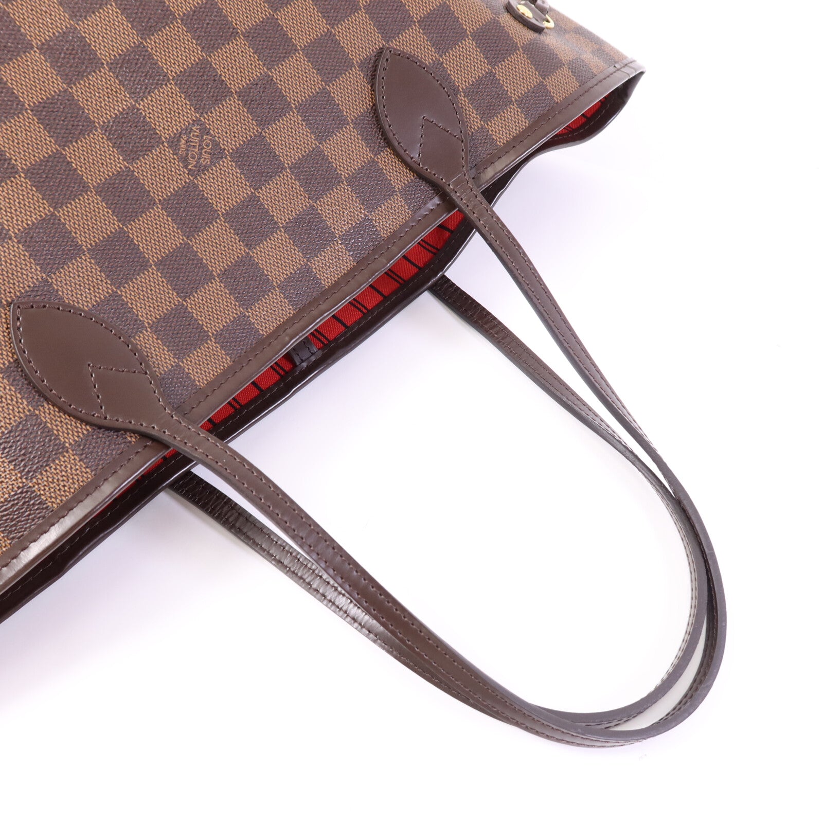 LOUIS VUITTON Damier Neverfull MM金扣手挽袋