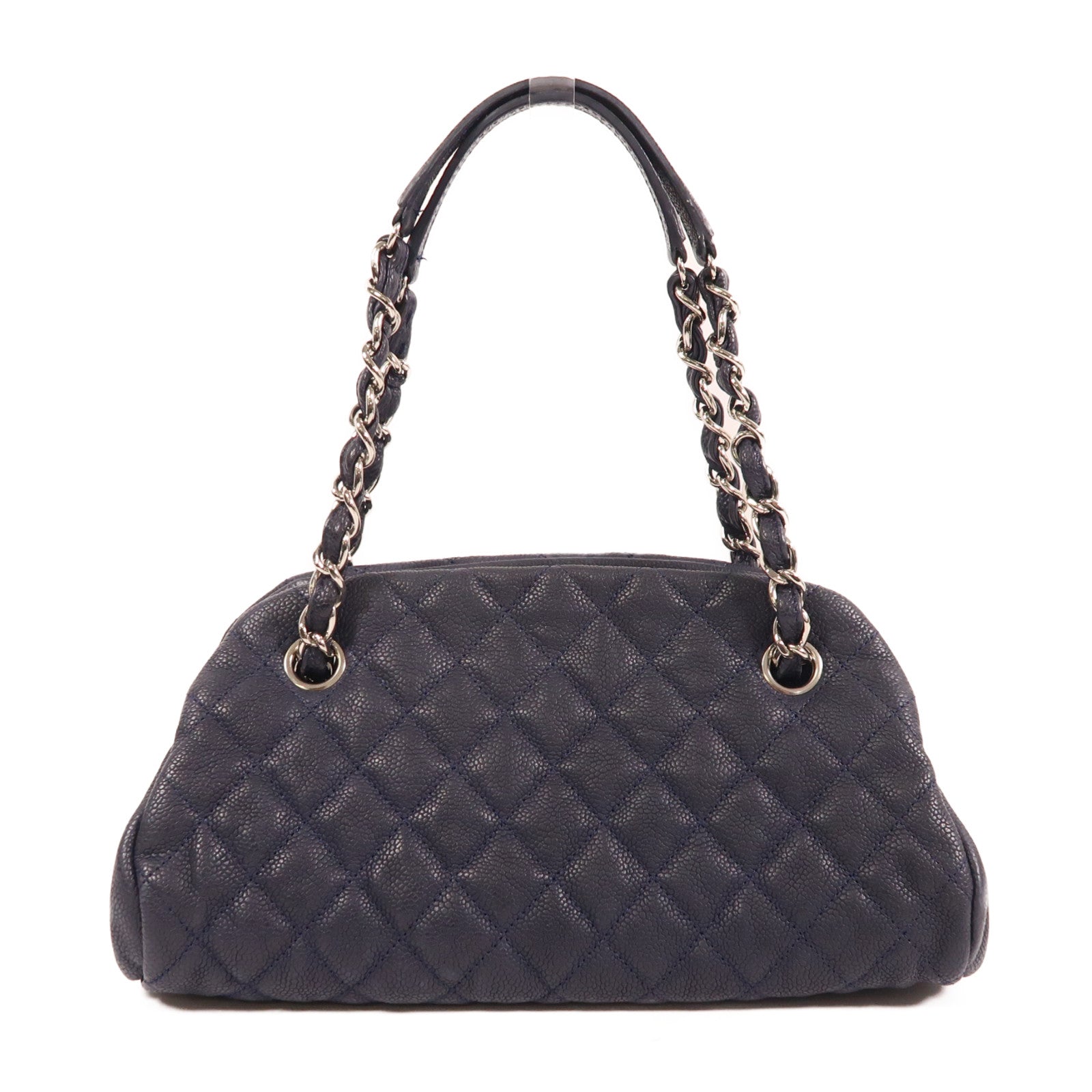 CHANEL 牛皮皮革Shoulder Bag銀扣鏈帶肩背袋