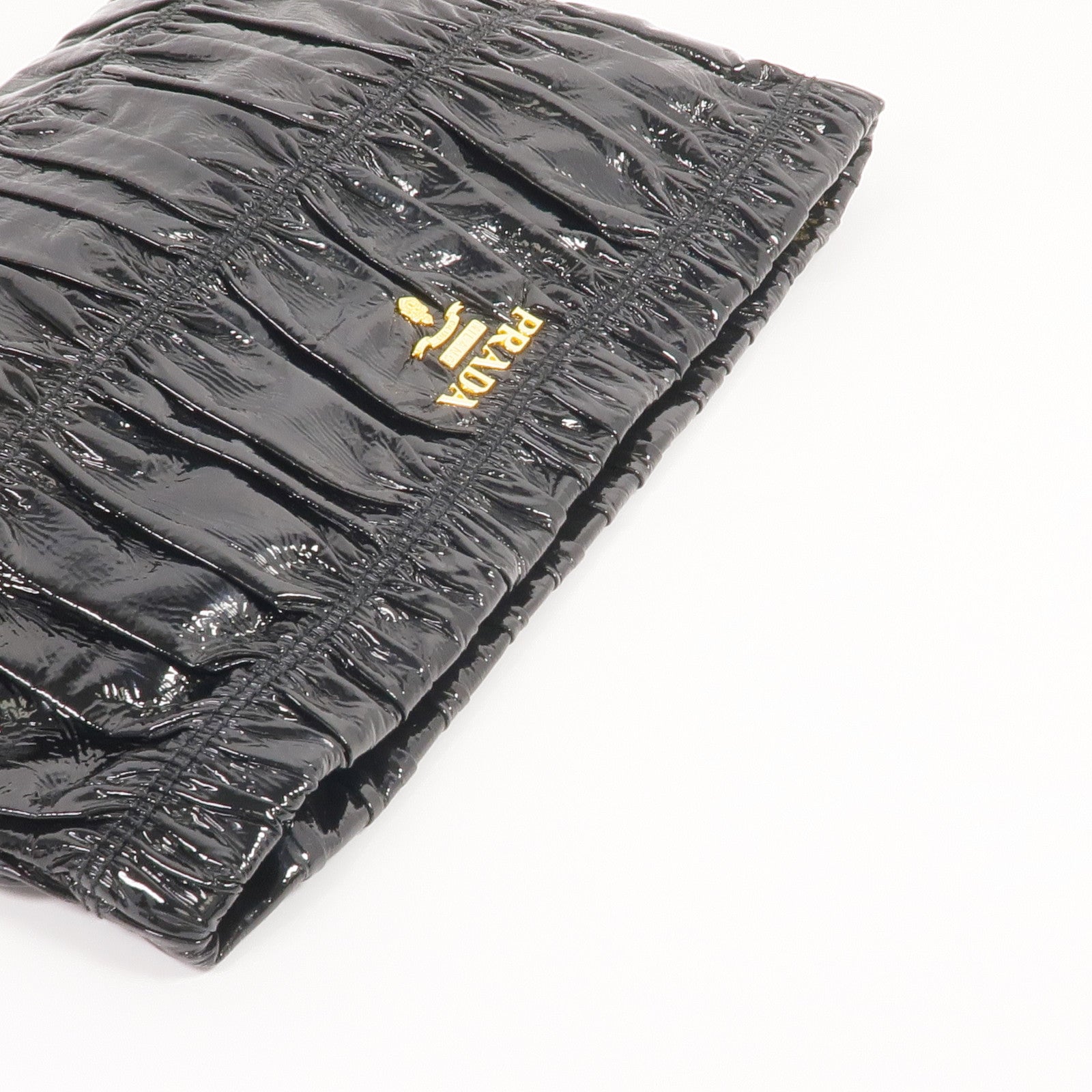 PRADA 漆皮皮革Clutch金扣手拿包