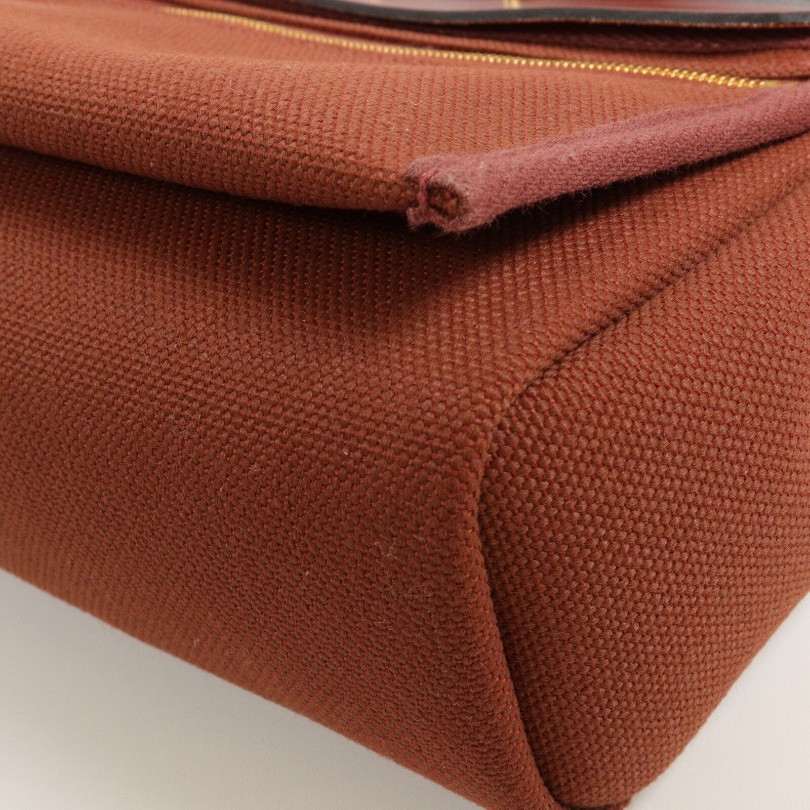 HERMES 帆布/皮革Mini Herbag肩背袋Rouge H