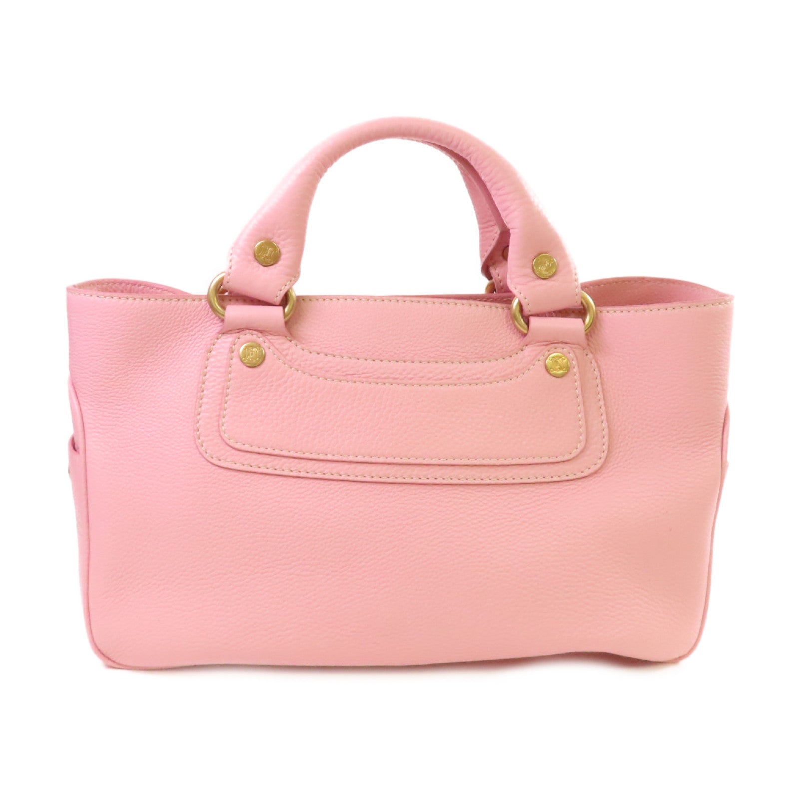 CELINE 牛皮皮革Hand Bag金扣手挽袋粉紅色