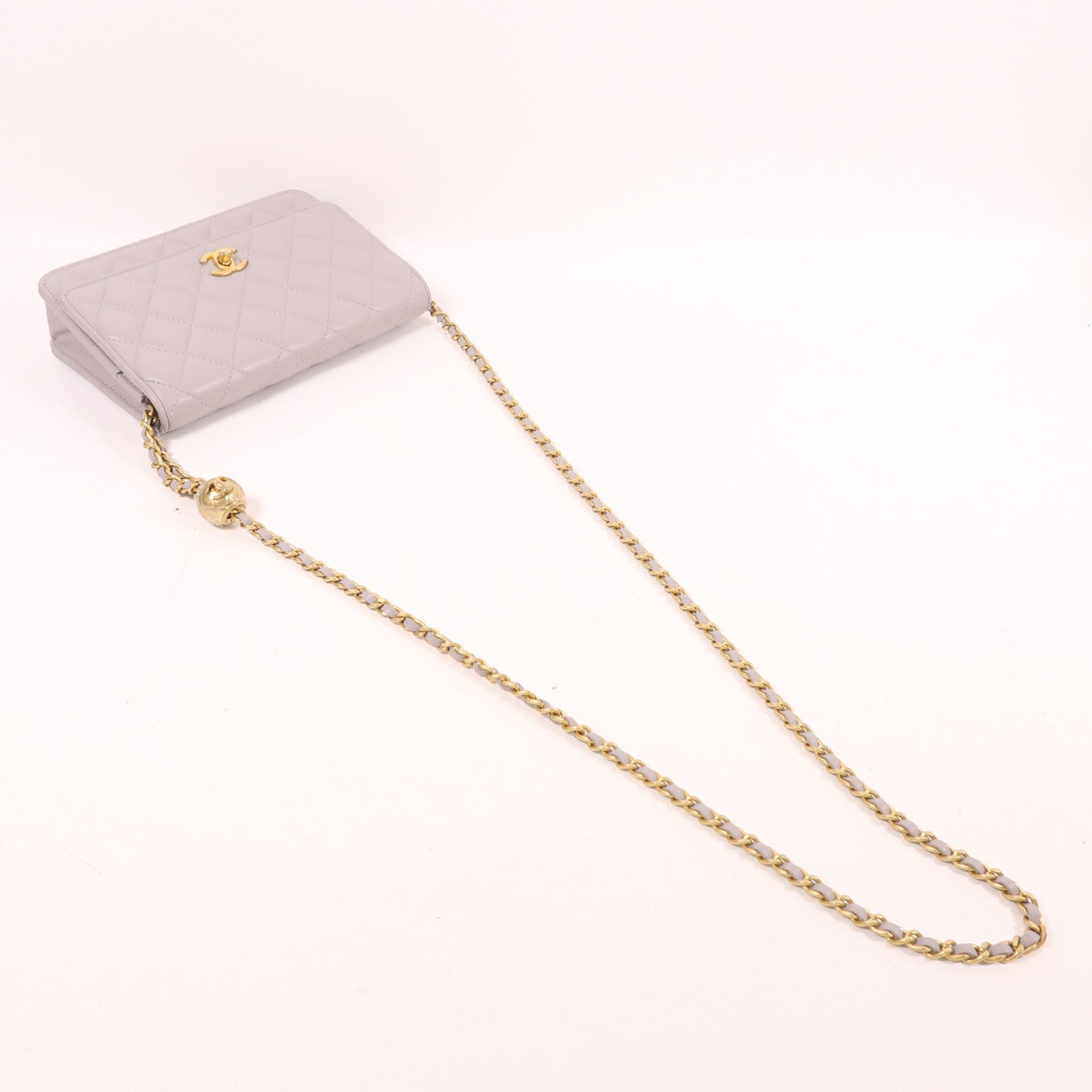 CHANEL 羊皮皮革WOC Wallet On Chain金扣鏈帶肩背袋