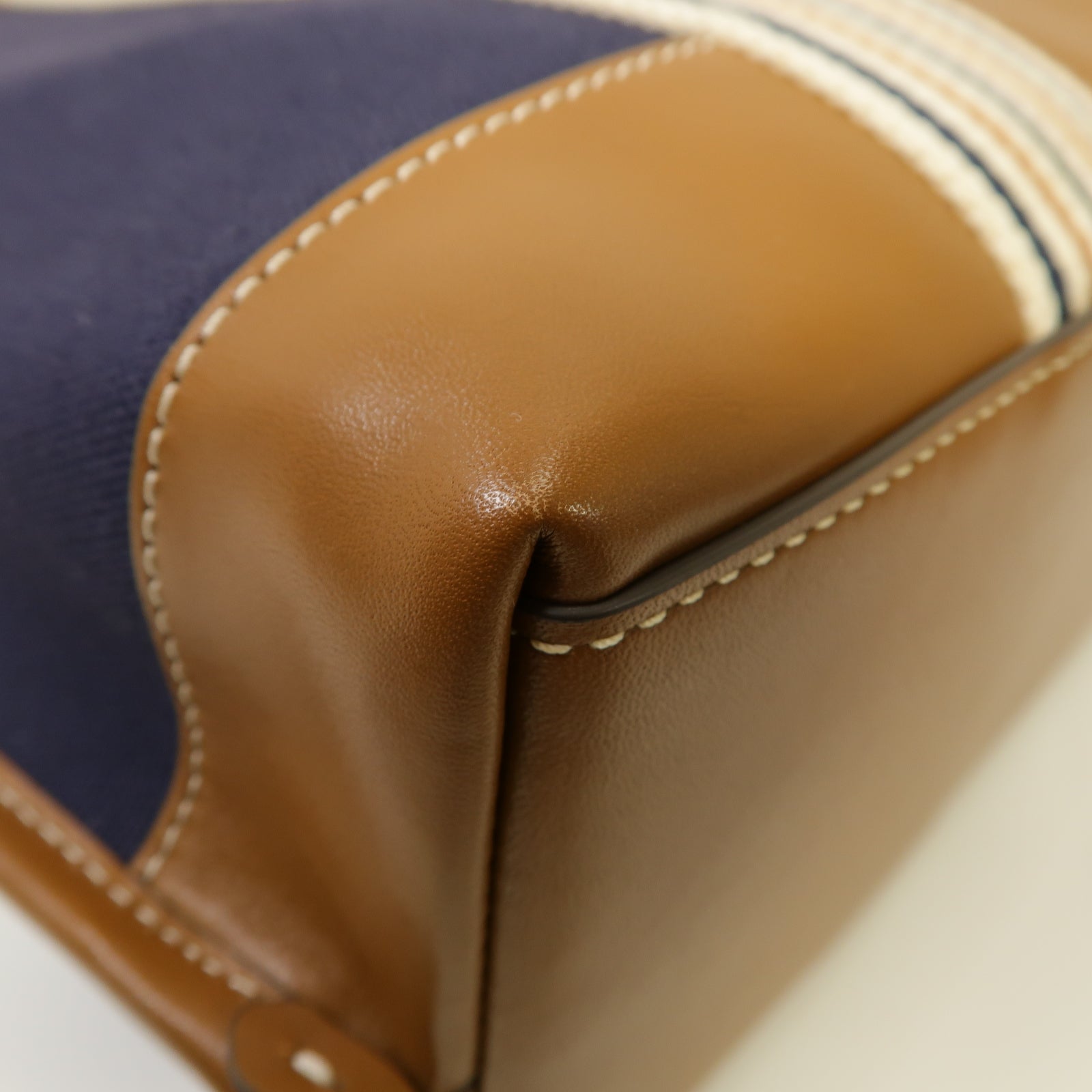 Tory Burch 帆布Tote Bag金扣手挽袋深藍色