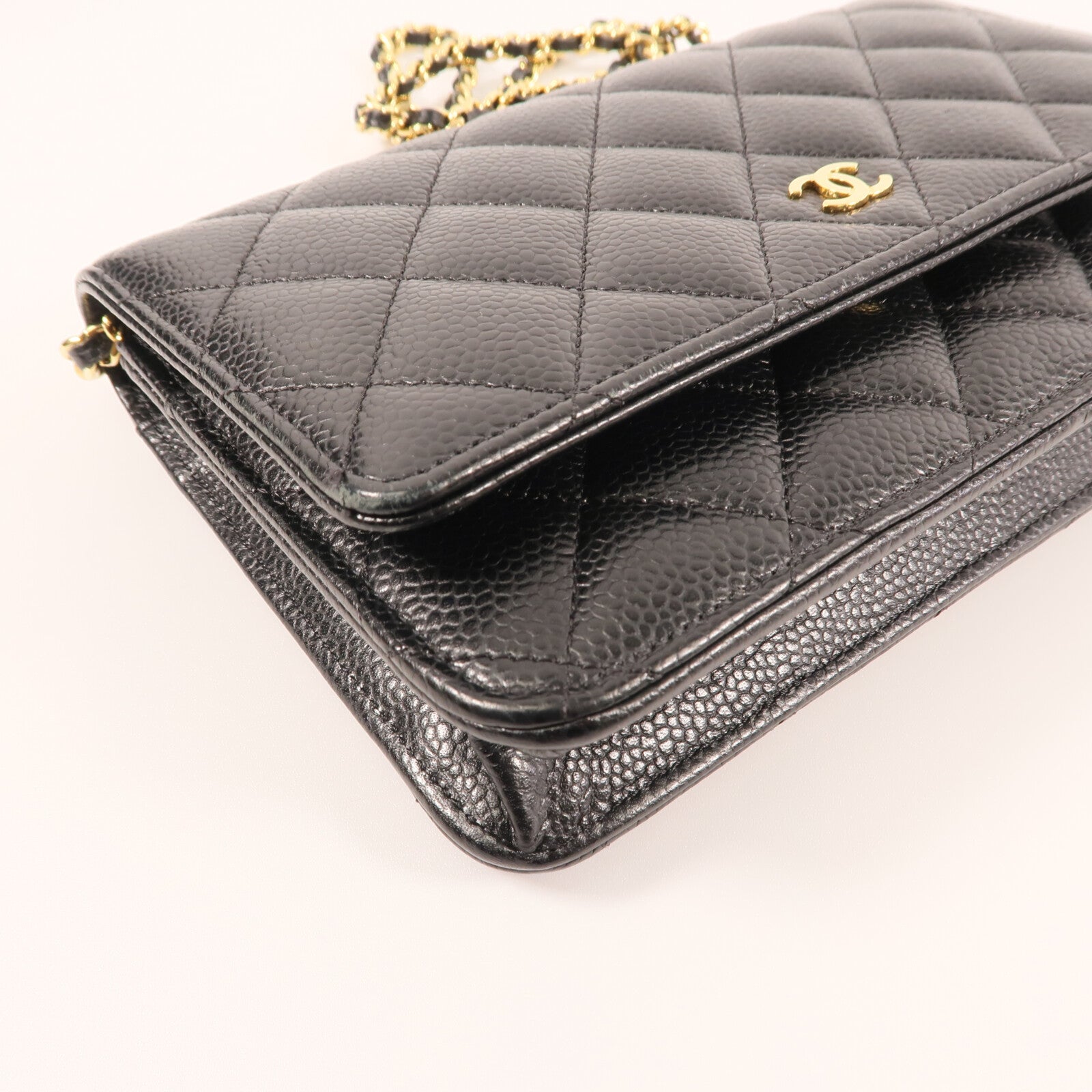 CHANEL 牛皮皮革Wallet On Chain金扣鏈帶肩背袋