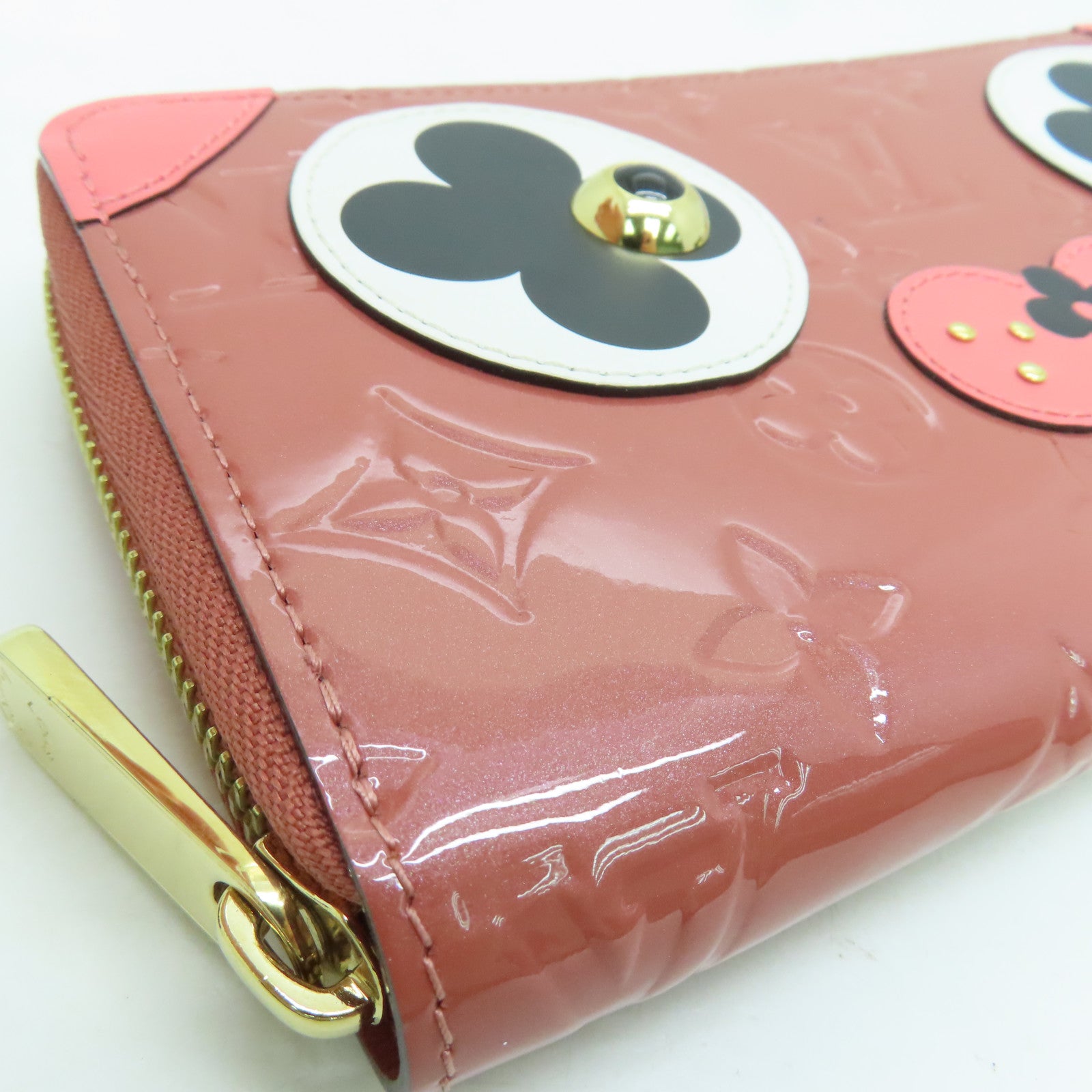 LOUIS VUITTON 【清倉大減價】Monogram Vernis Zippy Wallet金扣長錢包粉紅色