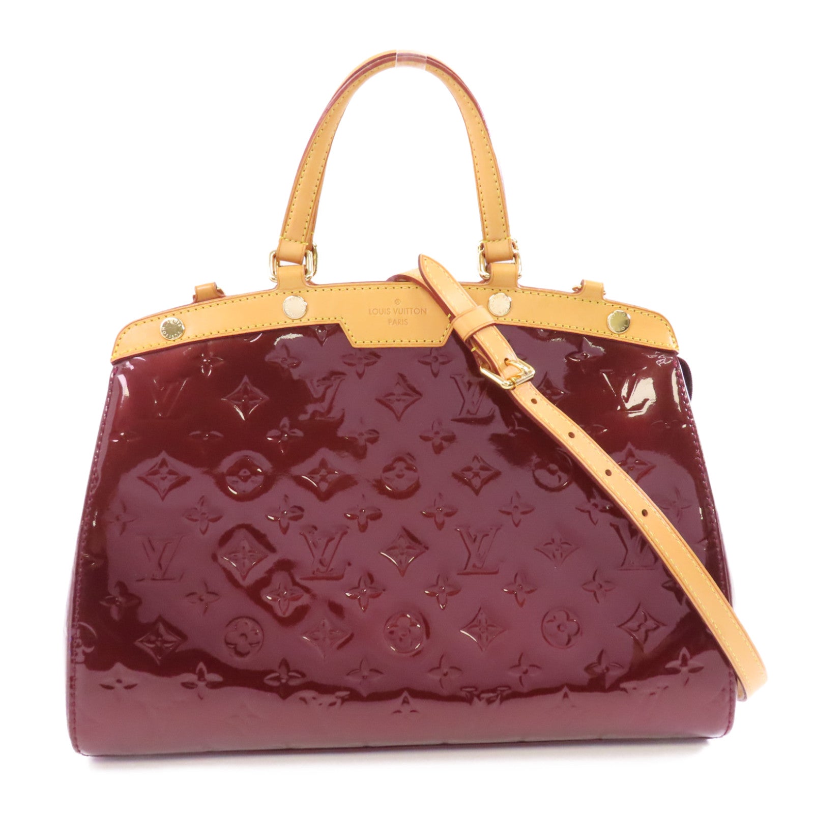 LOUIS VUITTON Vernis Brea Bag金扣手挽肩背兩用袋紅色