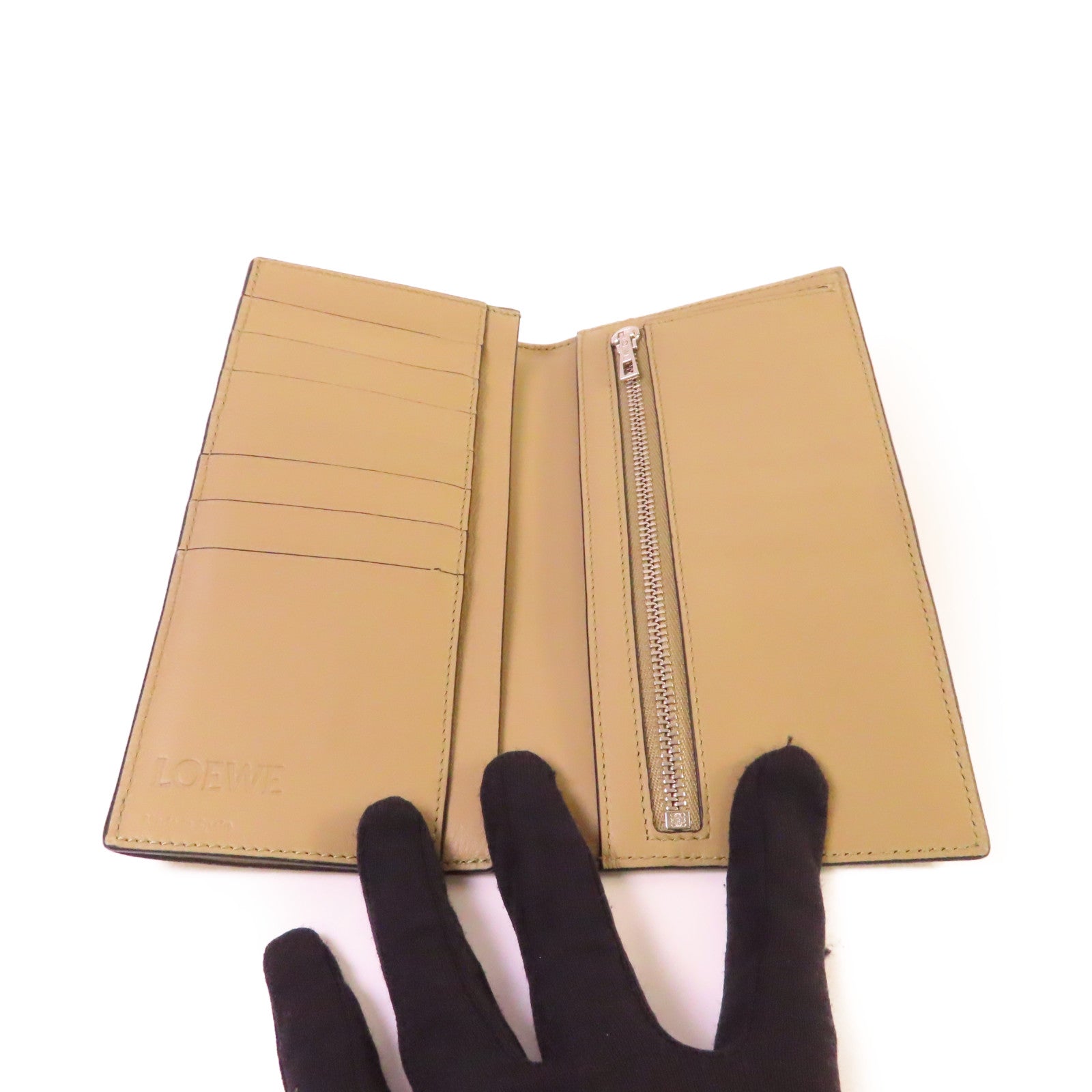 LOEWE 【激減優惠】牛皮皮革Long Vertical Wallet長錢包灰色