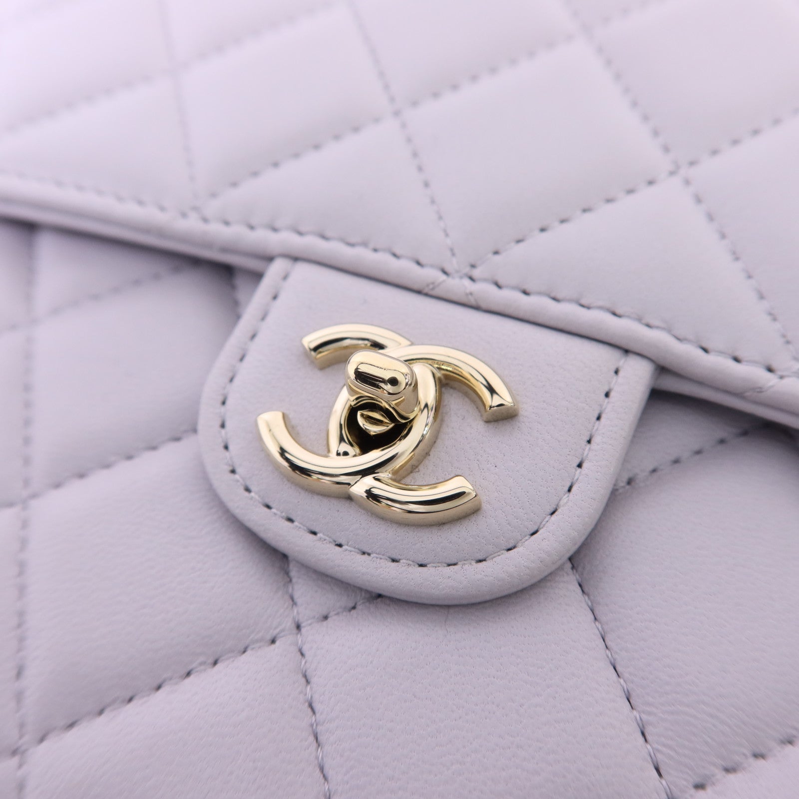 CHANEL 羊皮皮革Mini Flap Bag With Top Handle金扣手挽肩背兩用袋