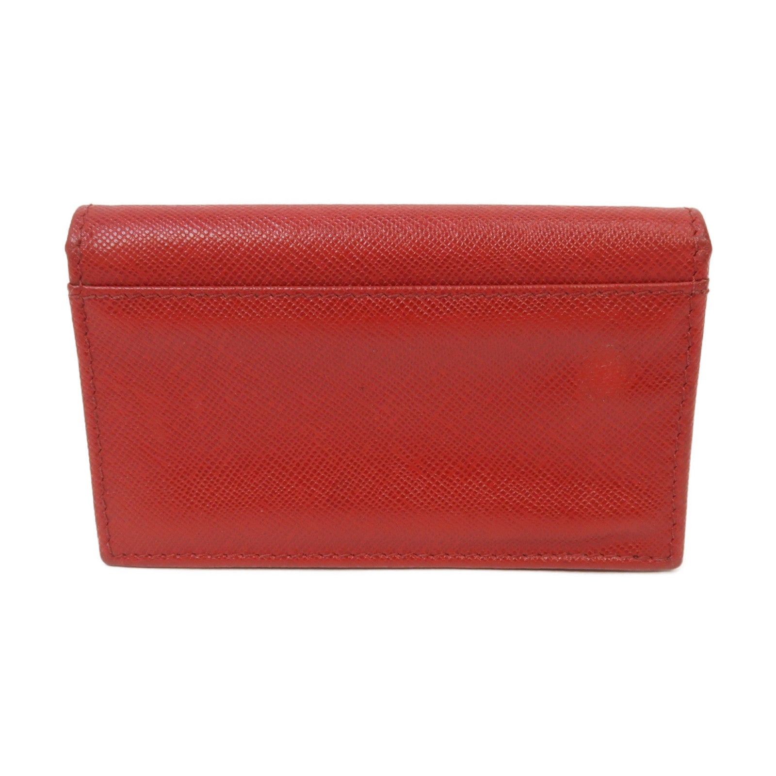 PRADA 【激減優惠】Saffiano皮革Card Case金扣卡片套紅色