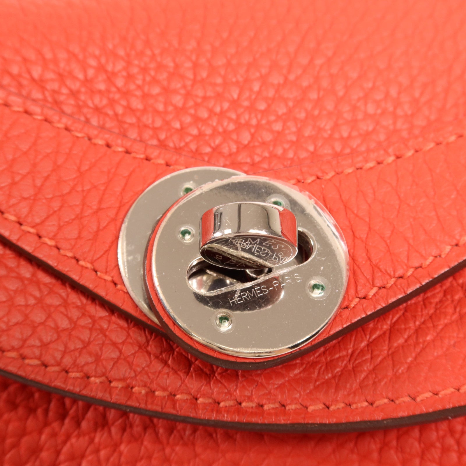HERMES Clemence皮革Lindy 26銀扣手挽肩背兩用袋Rose Jaipur
