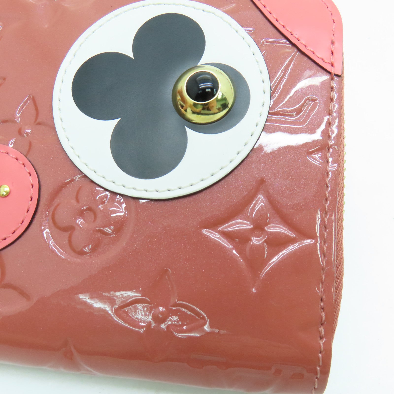 LOUIS VUITTON 【清倉大減價】Monogram Vernis Zippy Wallet金扣長錢包粉紅色