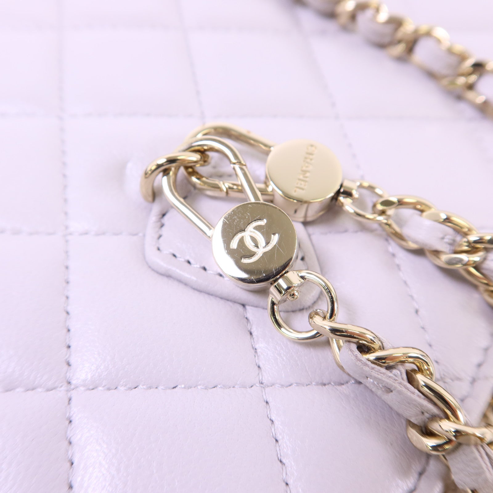 CHANEL 羊皮皮革Mini Flap Bag With Top Handle金扣手挽肩背兩用袋