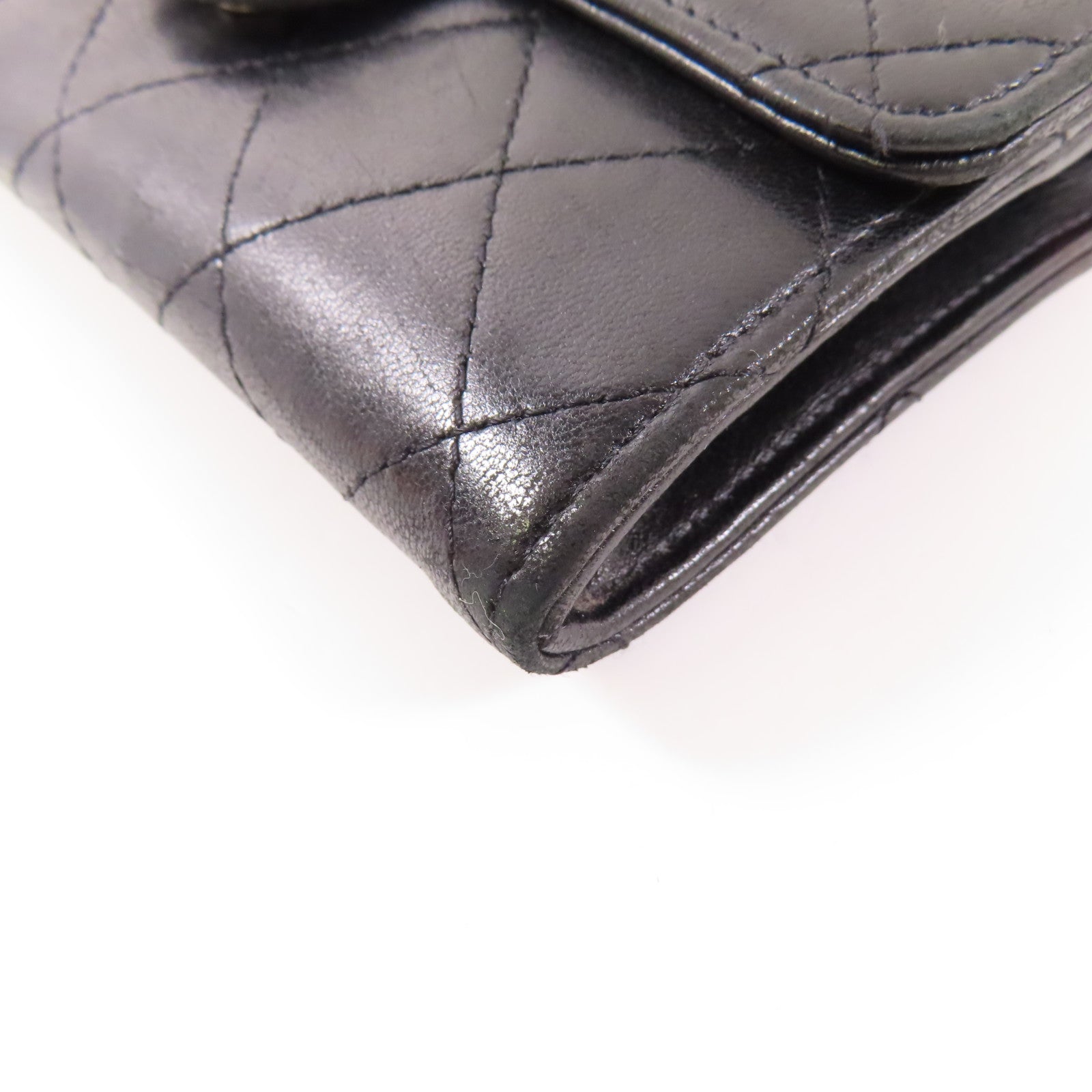 CHANEL 羊皮皮革Wallet銀扣錢包