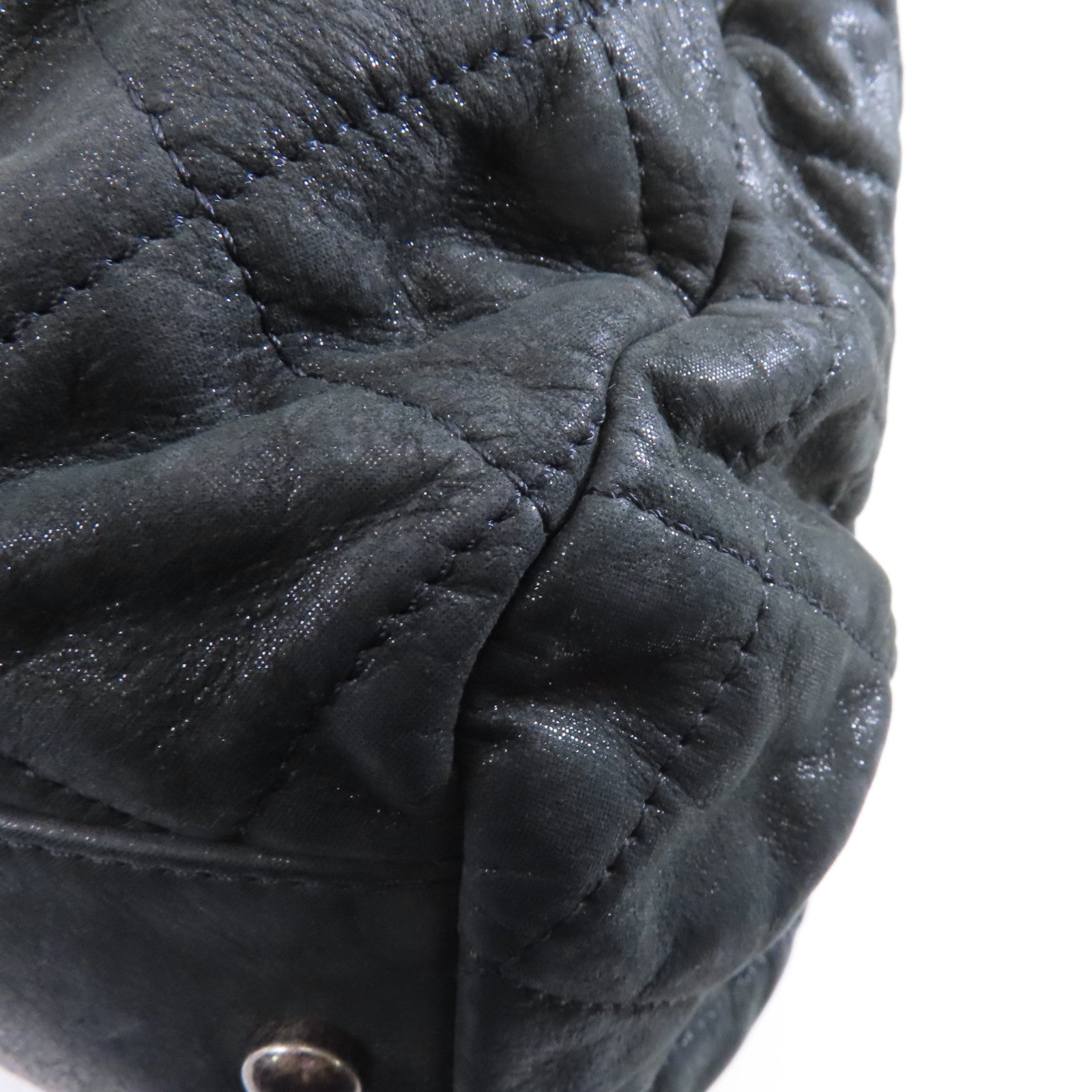 CHANEL 【激減優惠】塗層皮革Chain Shoulder Bag銀扣鏈帶肩背袋黑色