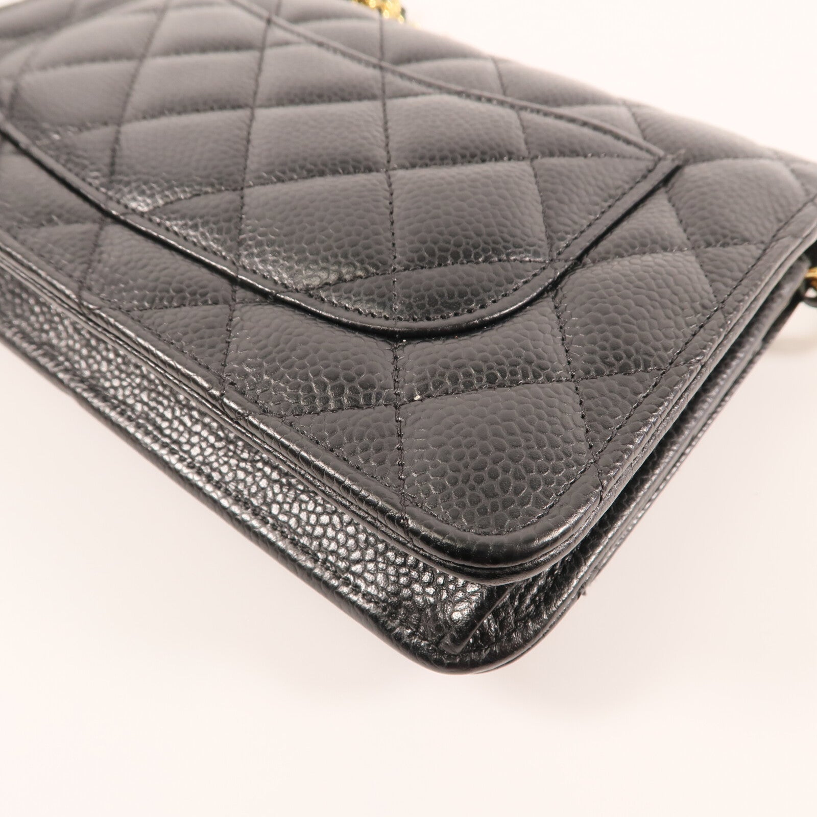 CHANEL 牛皮皮革Wallet On Chain金扣鏈帶肩背袋