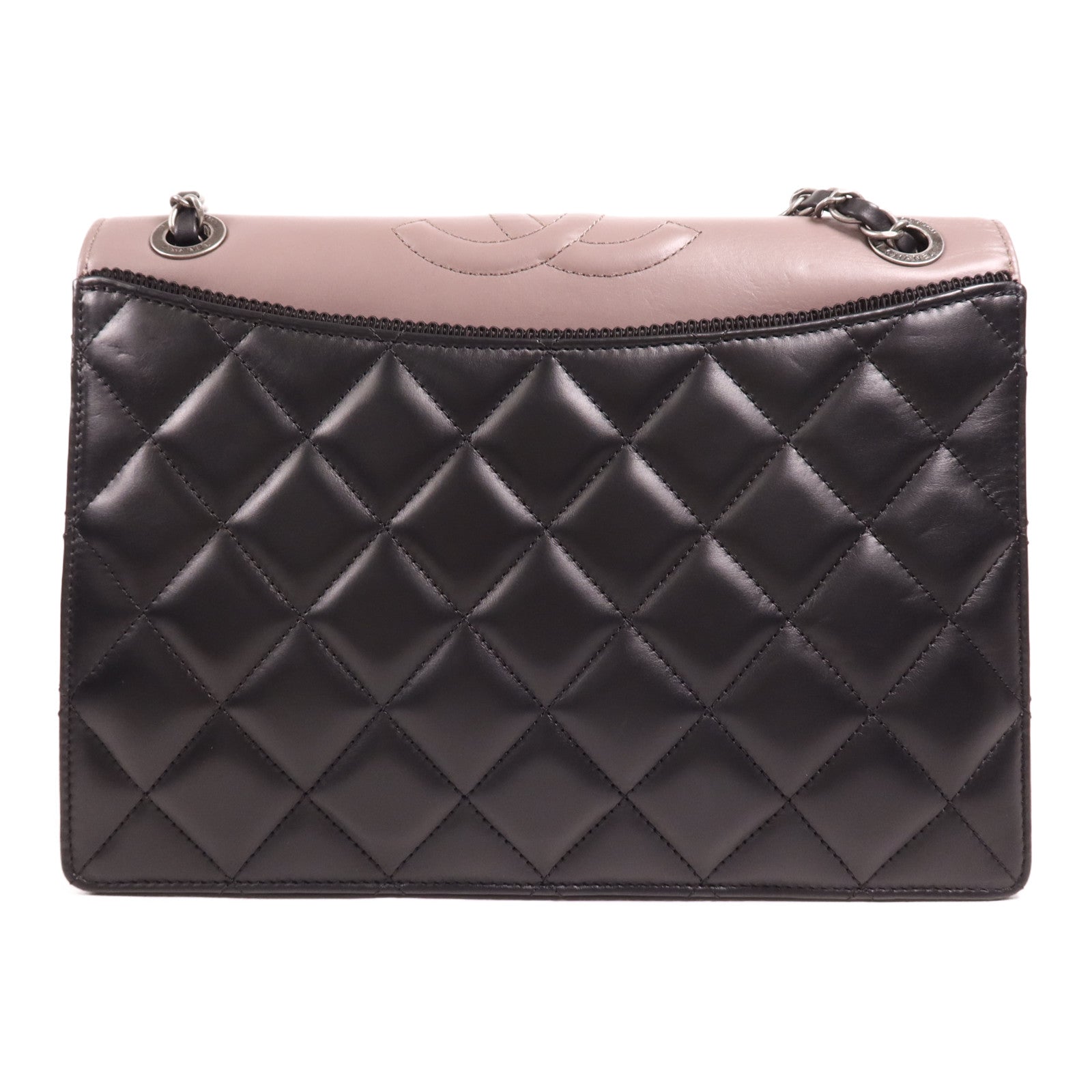 CHANEL 羊皮皮革Chain Shoulder銀扣肩背袋