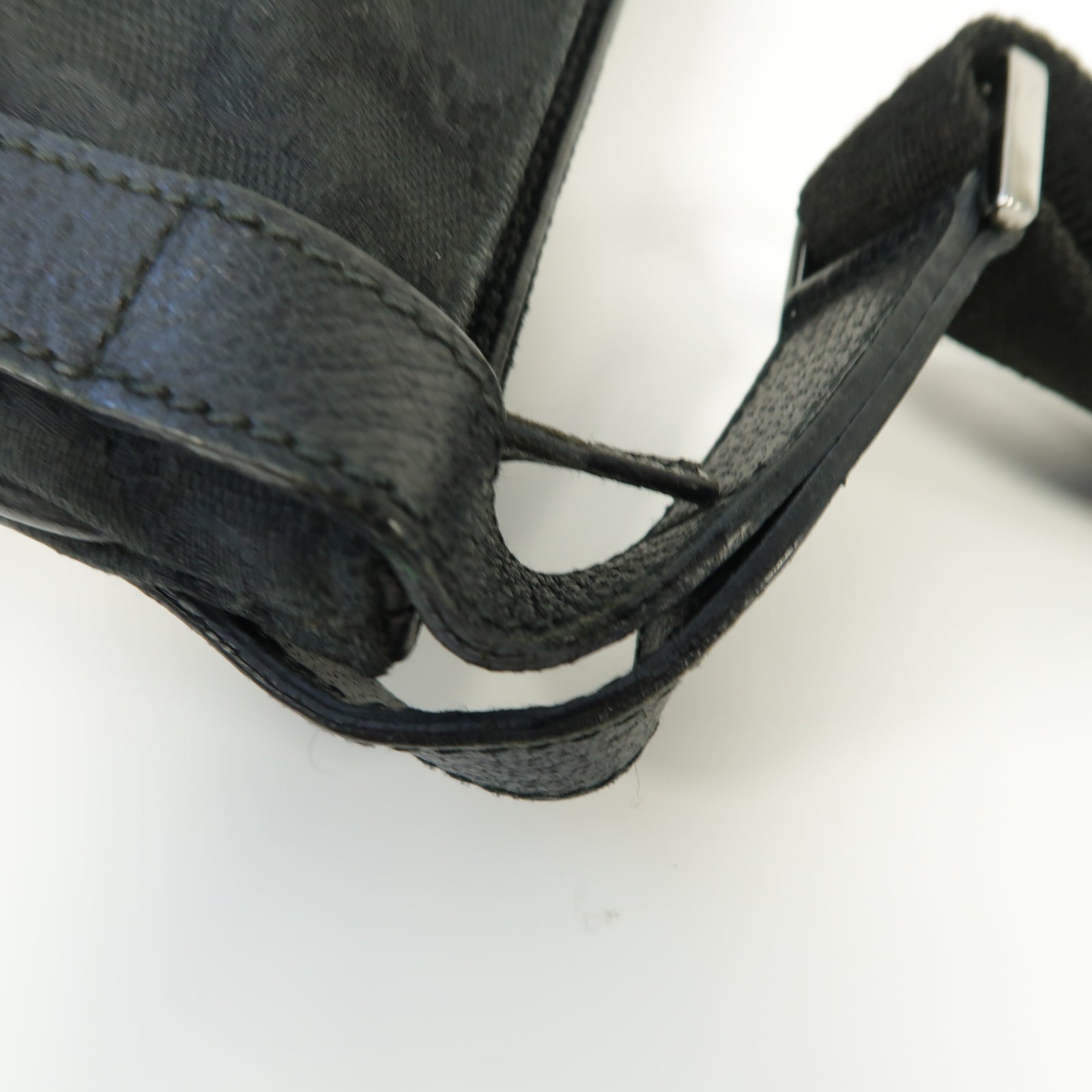GUCCI 【激減優惠】帆布Shoulder Bag銀扣肩背袋黒色