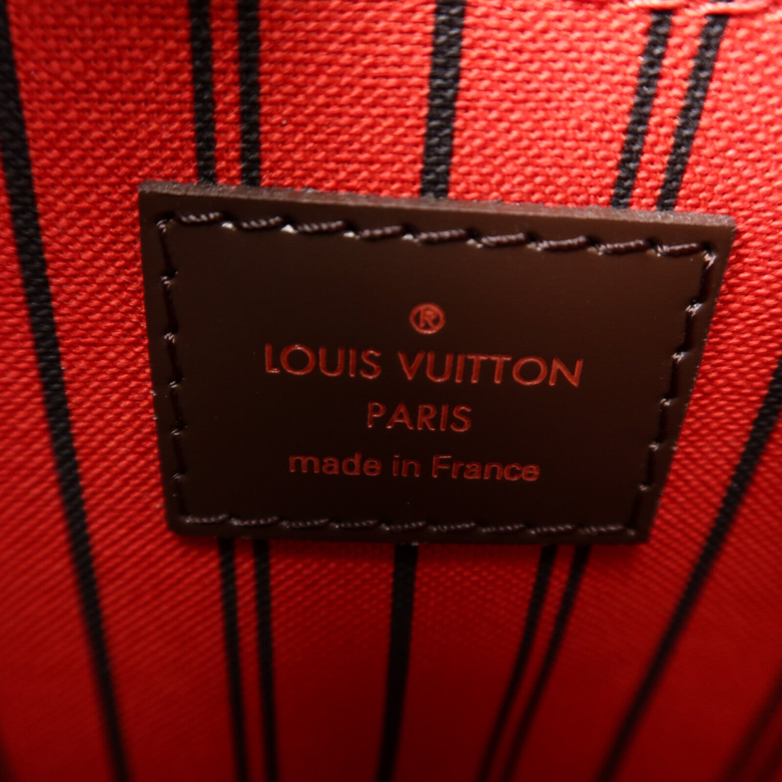 LOUIS VUITTON Damier Neverfull MM金扣手挽袋