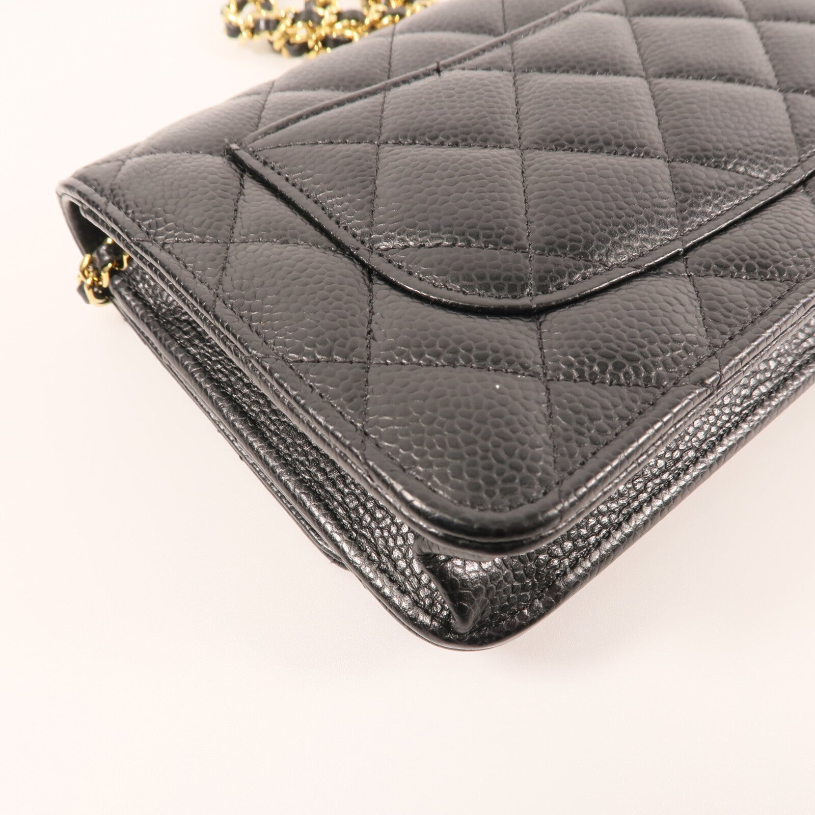 CHANEL 牛皮皮革Wallet On Chain金扣鏈帶肩背袋