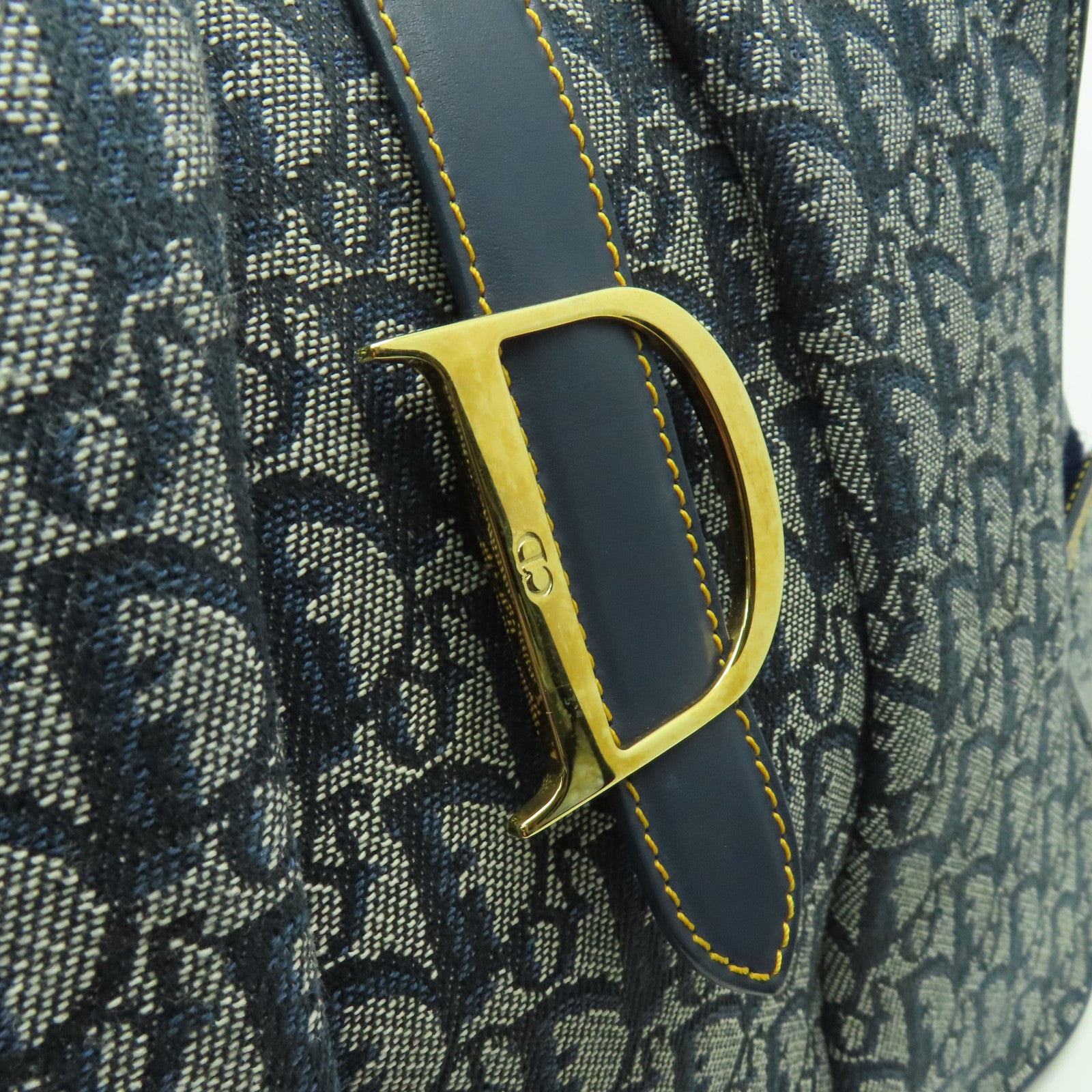 Dior 帆布Vintage Handbag金扣旅行袋藍色