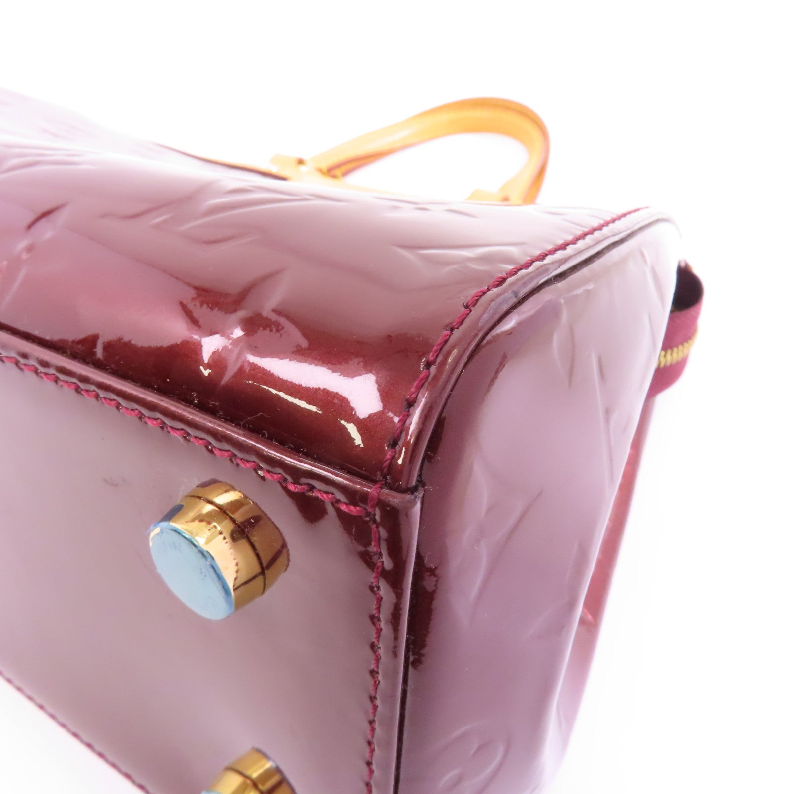 LOUIS VUITTON Vernis Brea Bag金扣手挽肩背兩用袋紅色