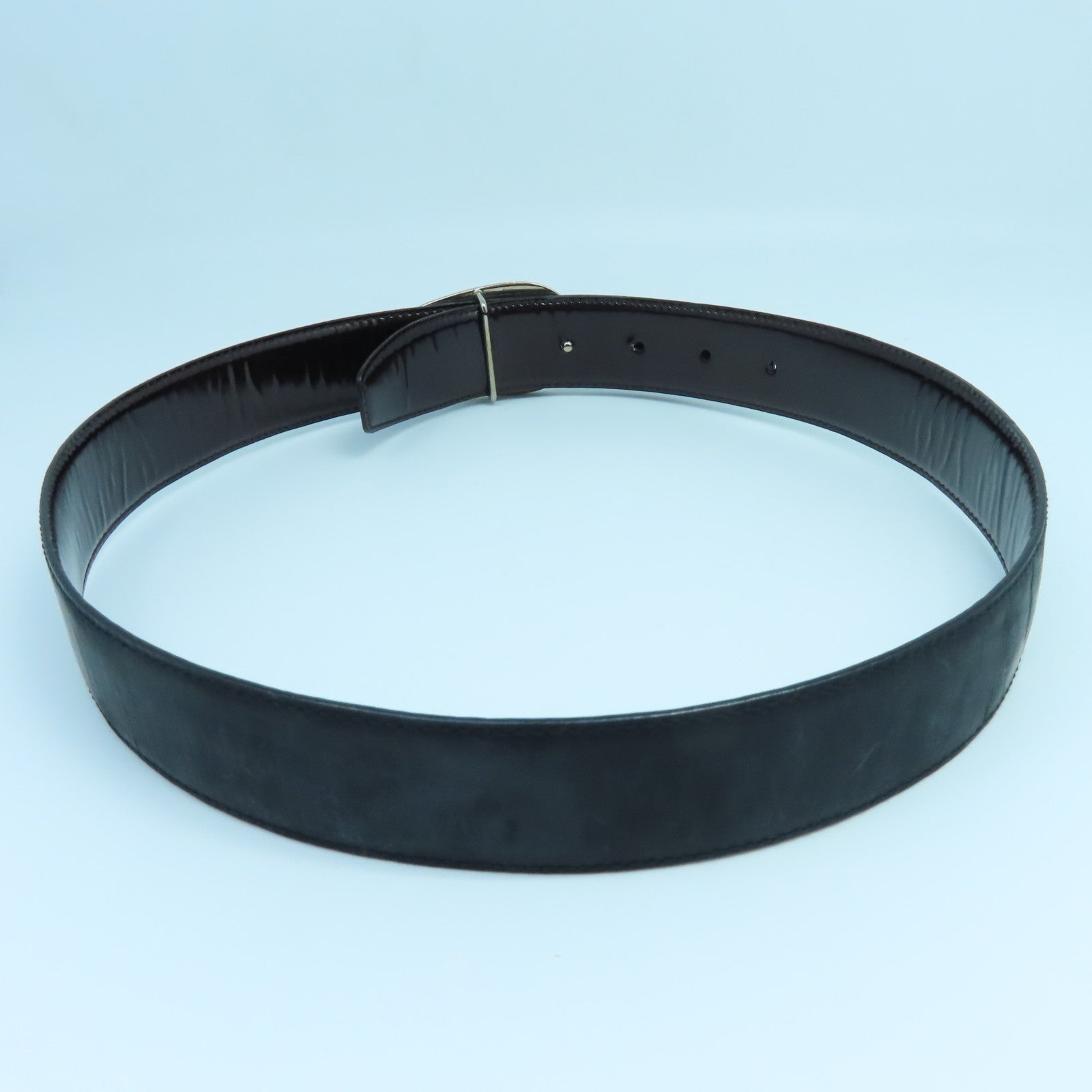 GUCCI 【激減優惠】牛皮皮革Belt銀扣皮帶黑色/啡色