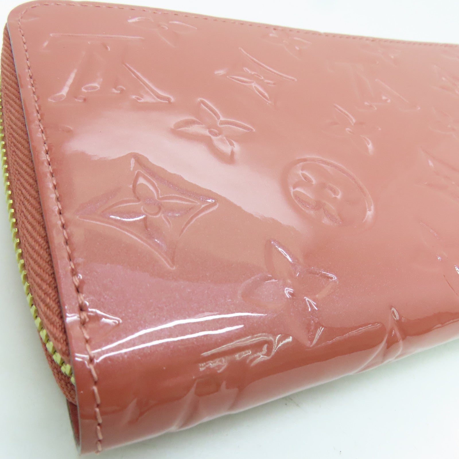 LOUIS VUITTON 【清倉大減價】Monogram Vernis Zippy Wallet金扣長錢包粉紅色
